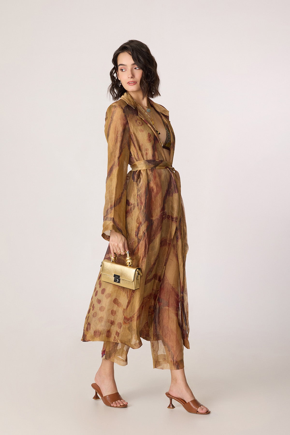 Belen Trench and Arleth Bralette   and Vellora Trousers