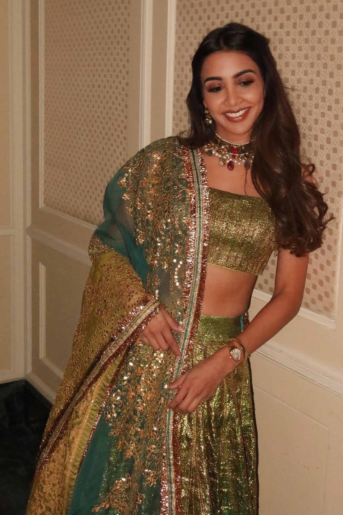 Jayati Modi in Reshmi Angoori Lehenga Set