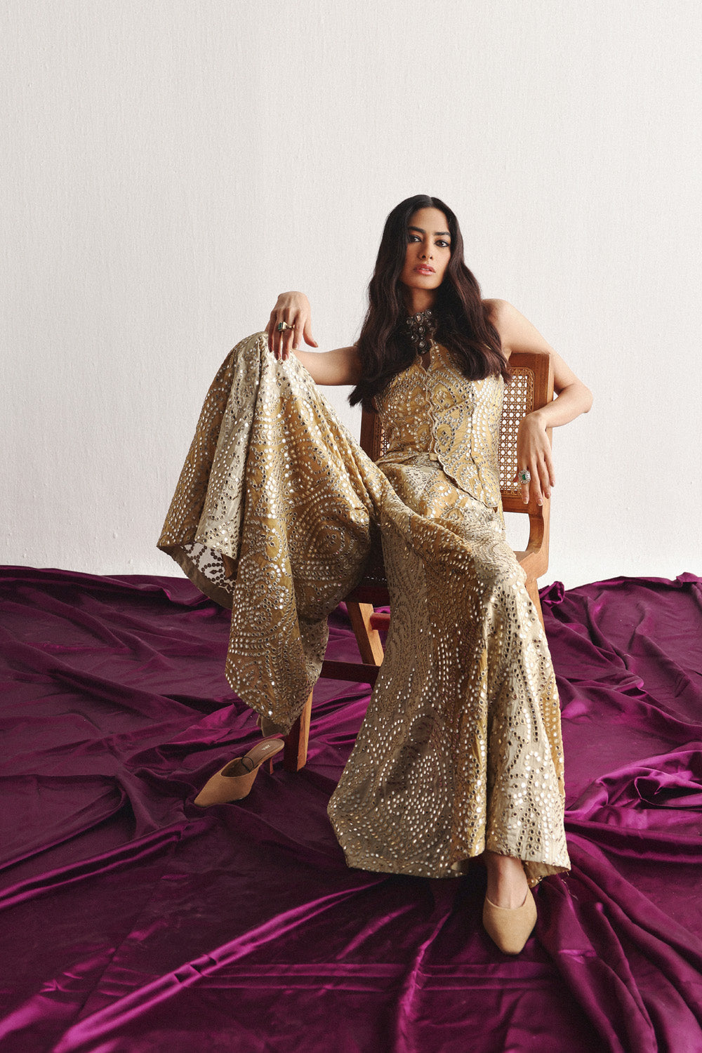 Dual Color Flared Shararas