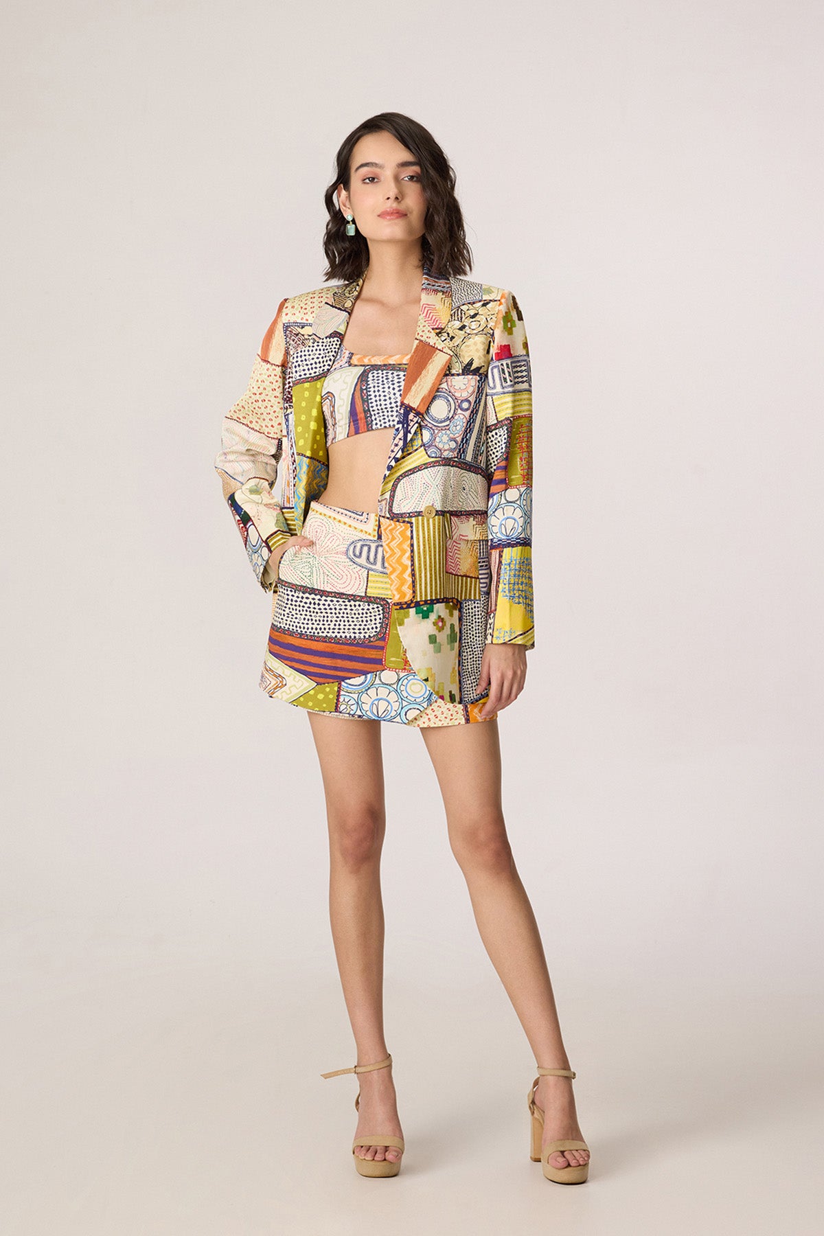 Rebekkah Blazer and Juniper Bustier and Cinnora Skort