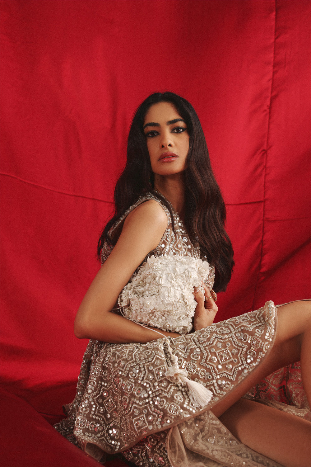 Peplum Top With Slit At Back With Skirt Pant