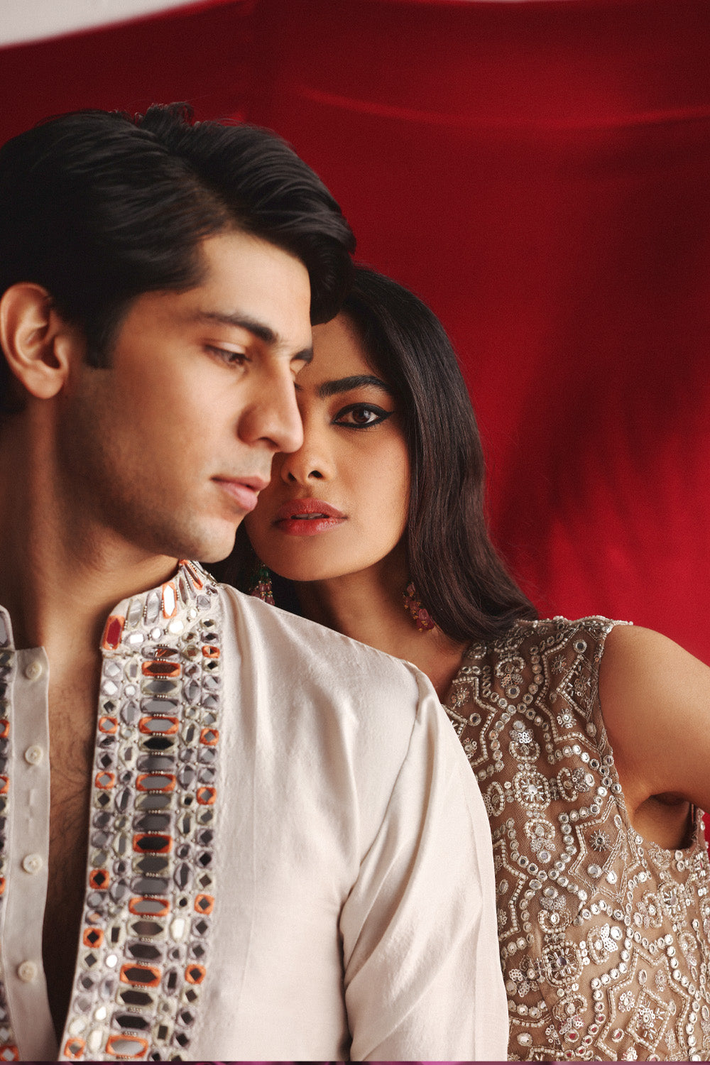 Silver Grey Kurta With Mirrorwork