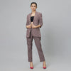 BLACK GEOMETRIC PRINT PANT SUIT PAIRED WITH A BUSTIER