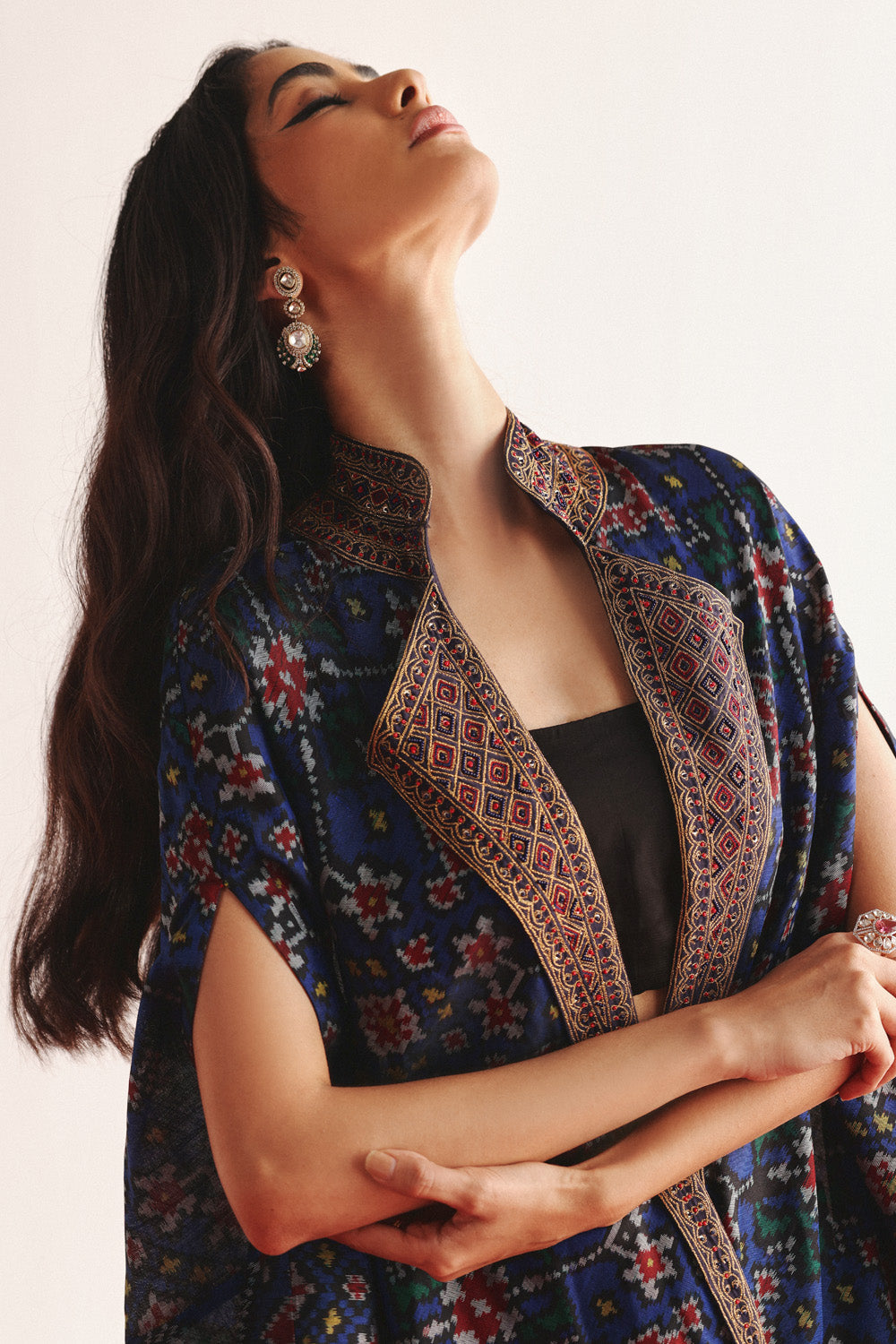 Patola Marodiwork Cape with Harem Dhoti Pants Set