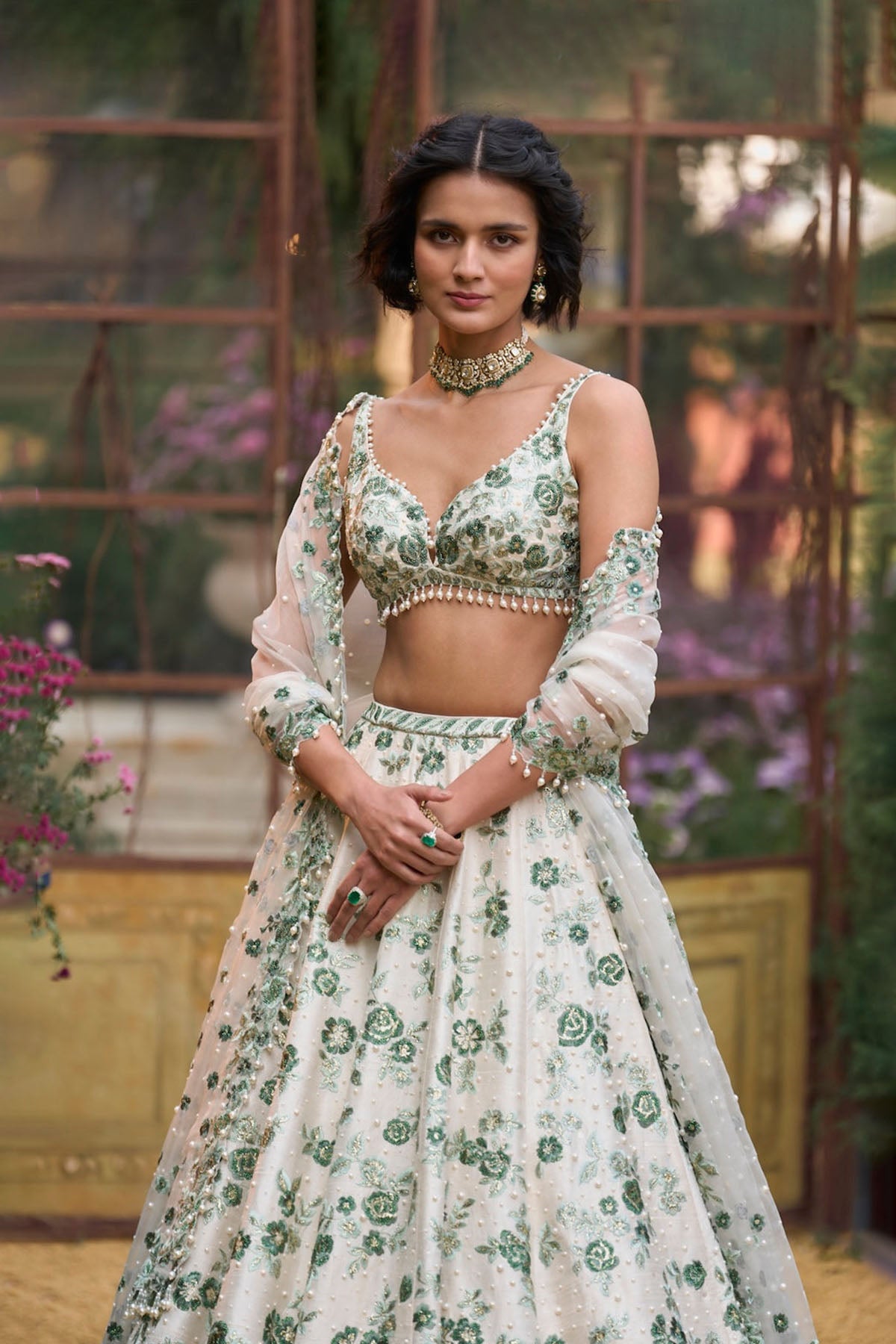 Emerald Floral Lehenga Set