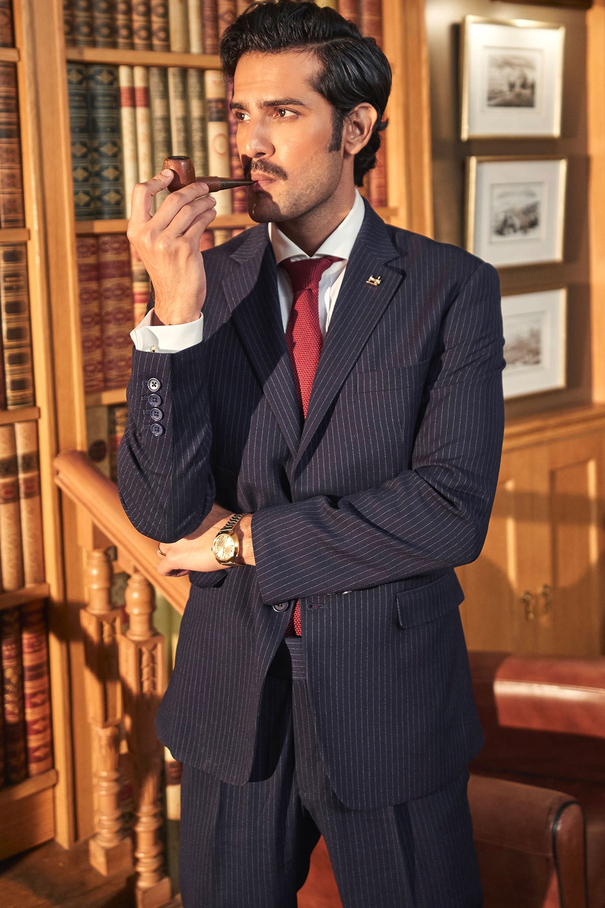 Timeless Navy Pinstripe Suit Set