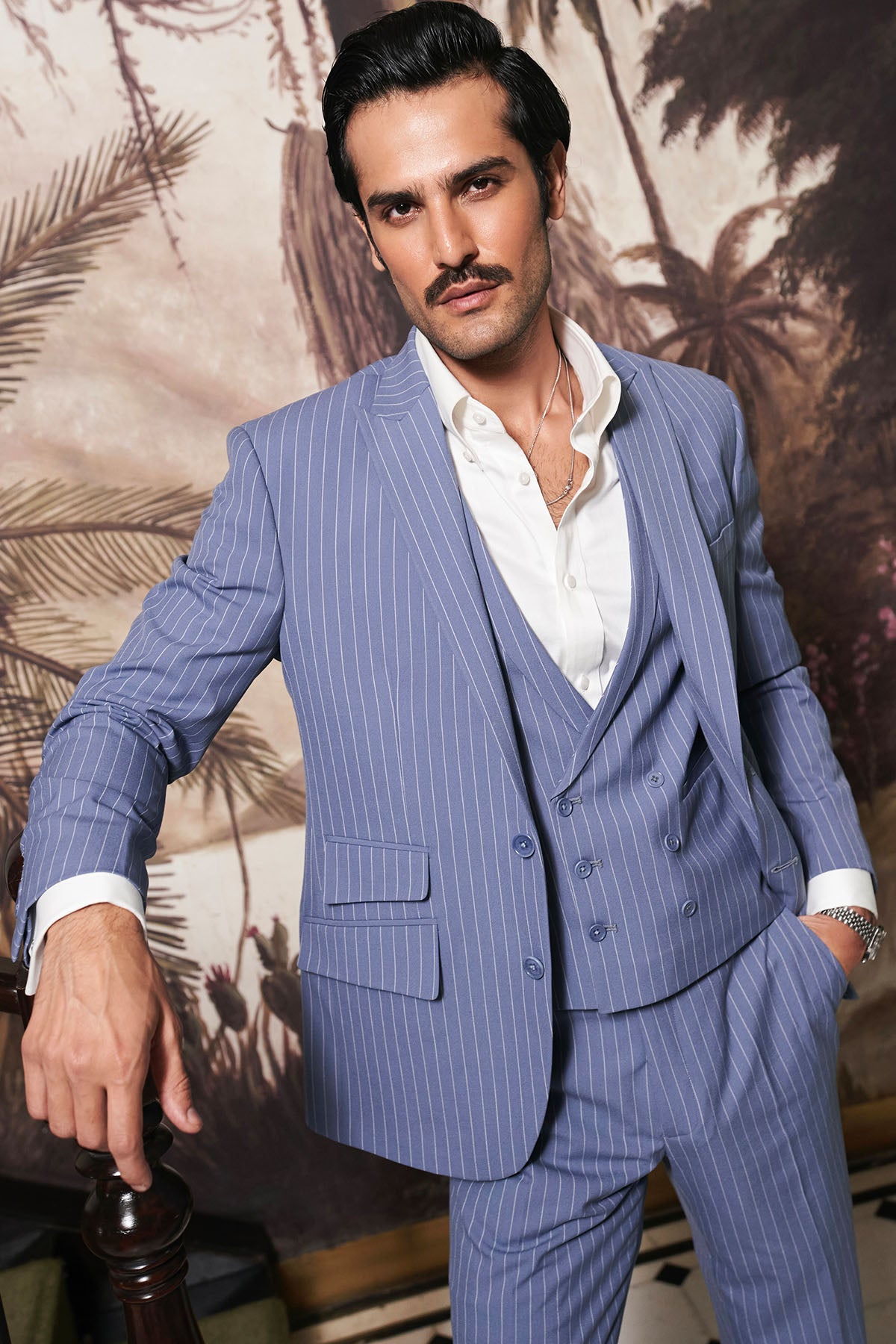 Off-White Pinstripe Ceremonial Ensemble