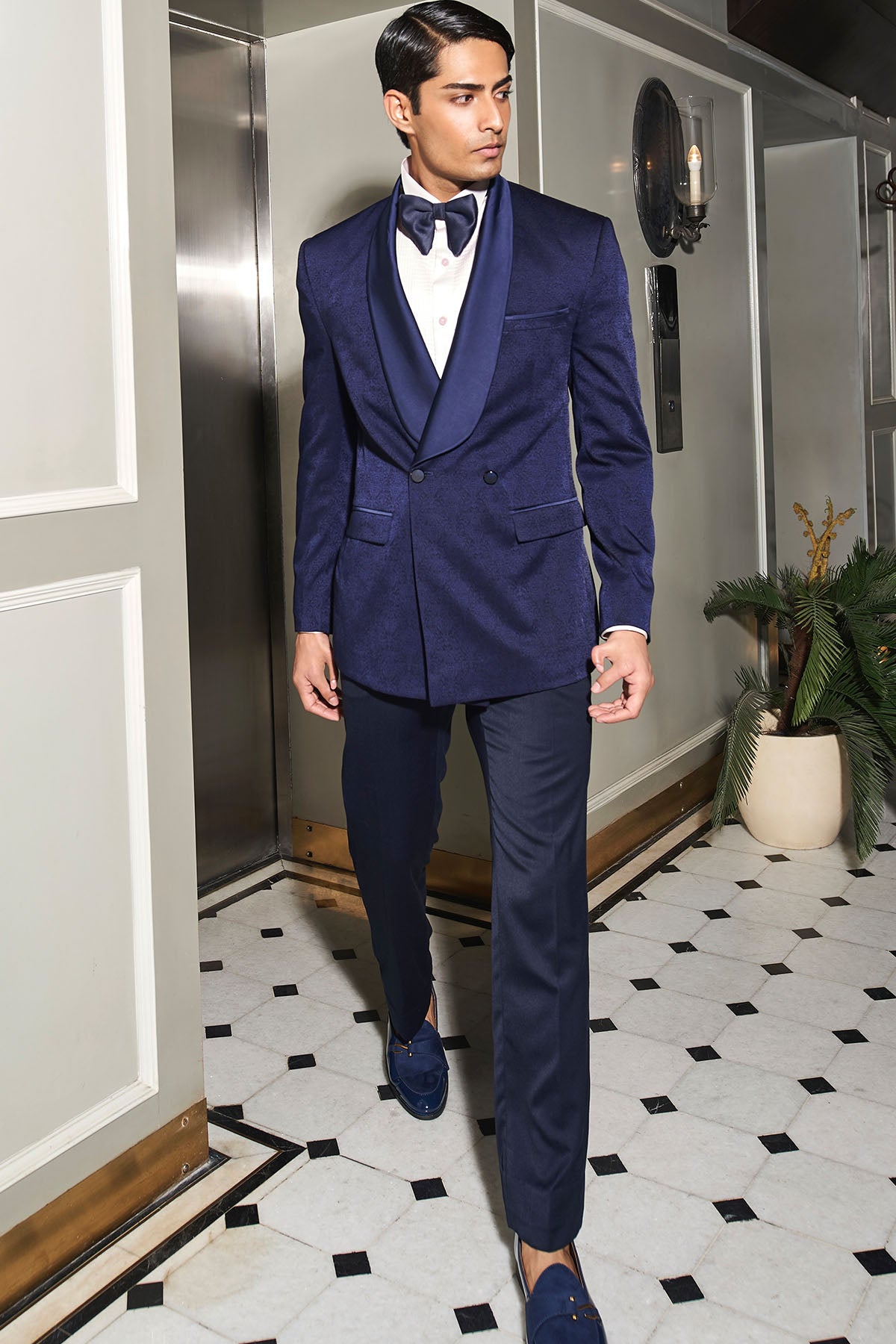 Elysian Navy Double Breasted Tuxedo Set