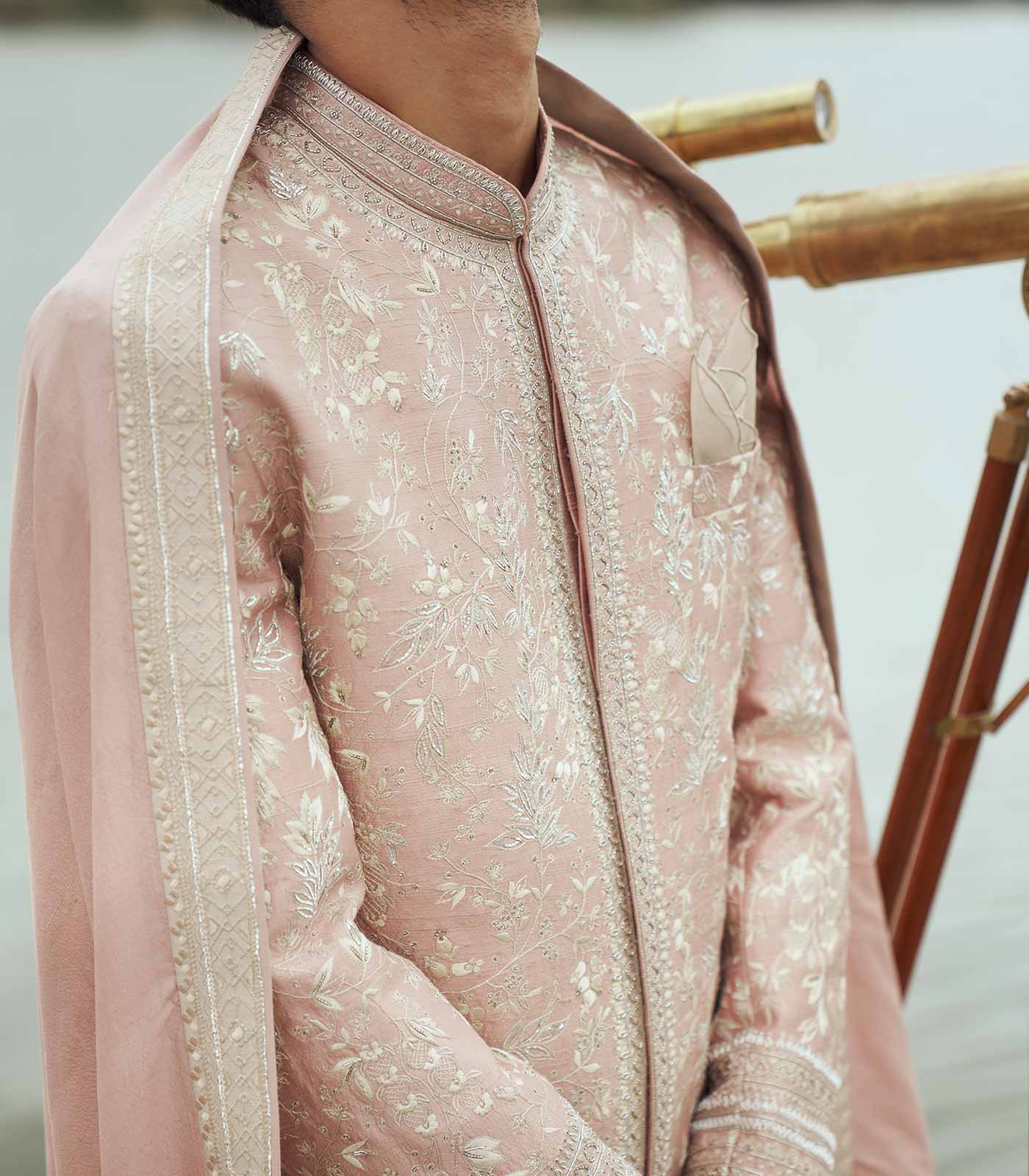 THREAD PITTA AND CUTDANA SHERWANI SET