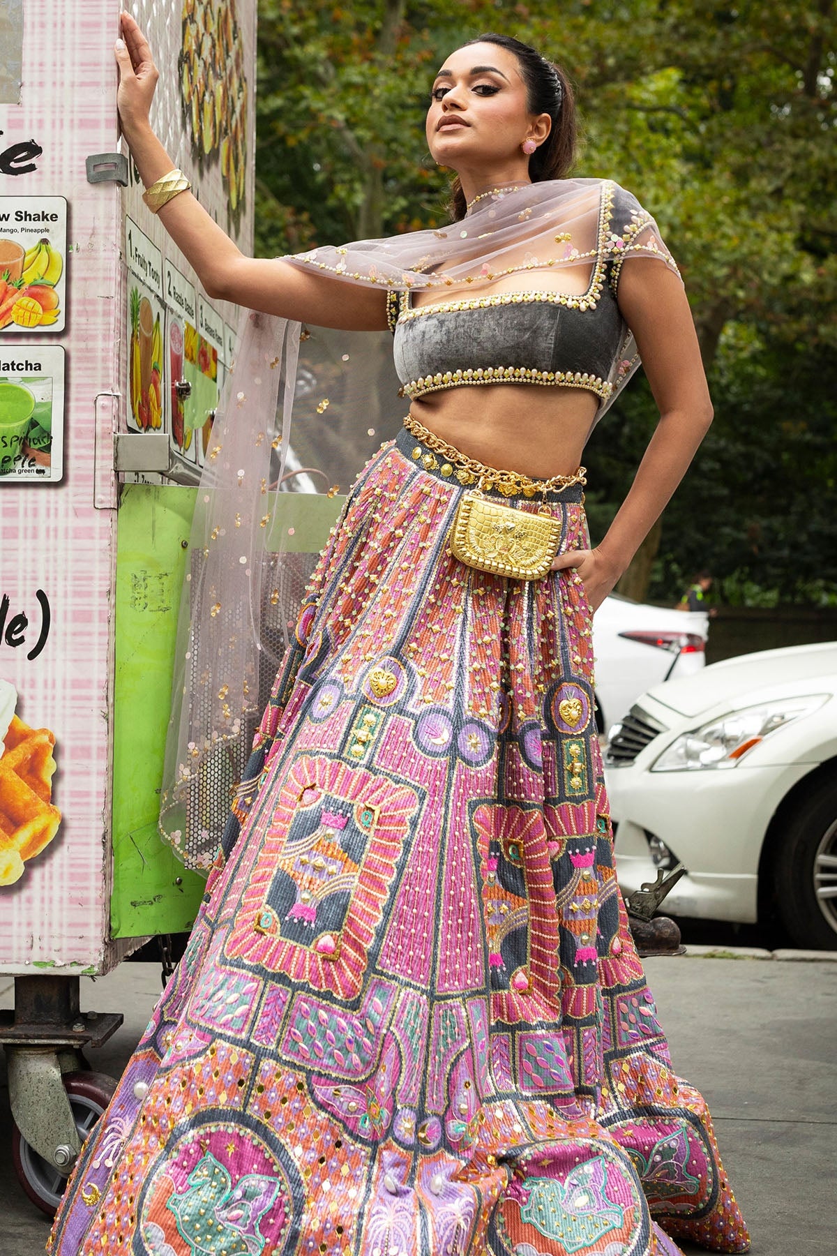 Alice Grey Lehenga Set