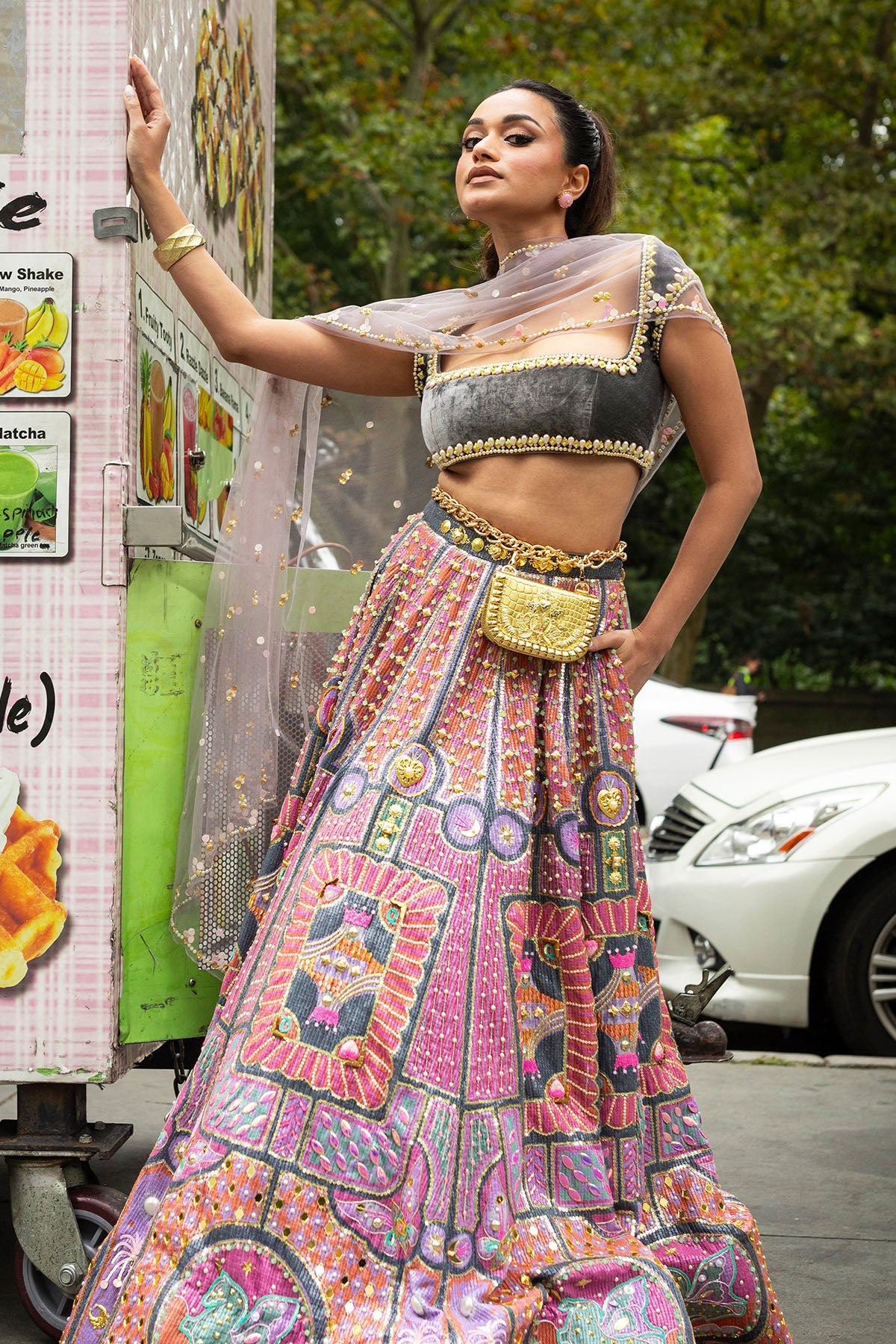 Alice Grey Lehenga Set