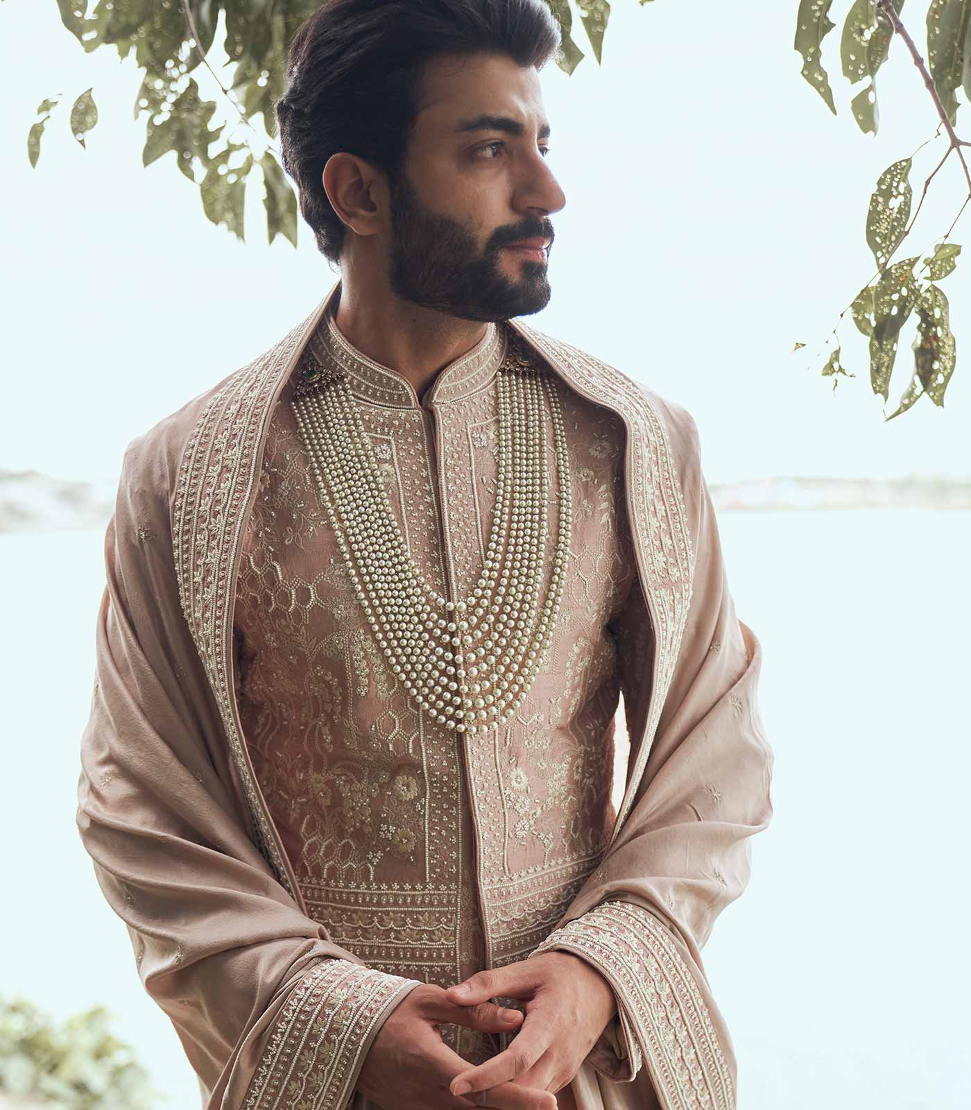 DUSTY ROSE SHERWANI SET