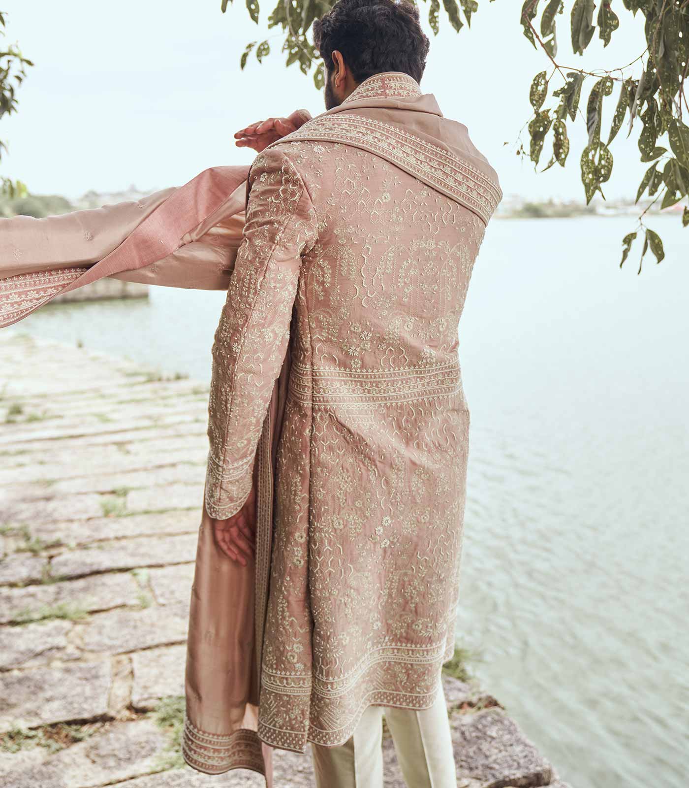 DUSTY ROSE SHERWANI SET