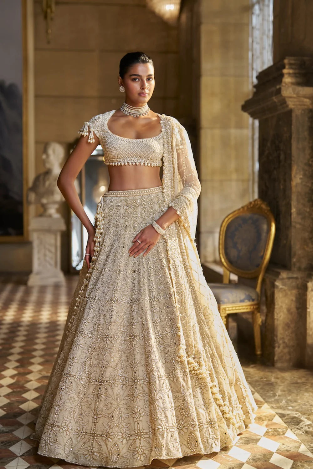 Ivory Pearl Lehenga Set