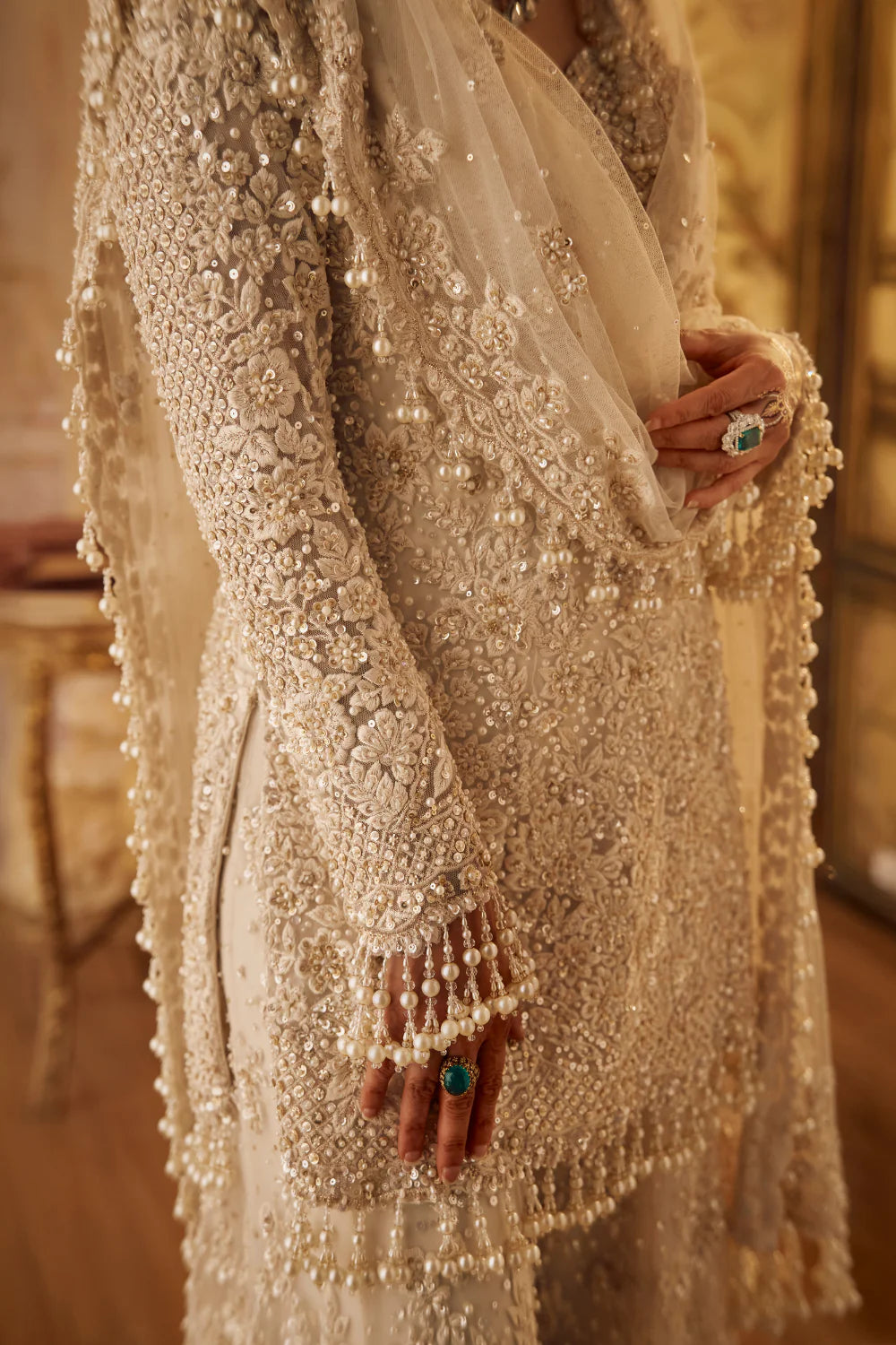 Ivory Pearl Sharara Set