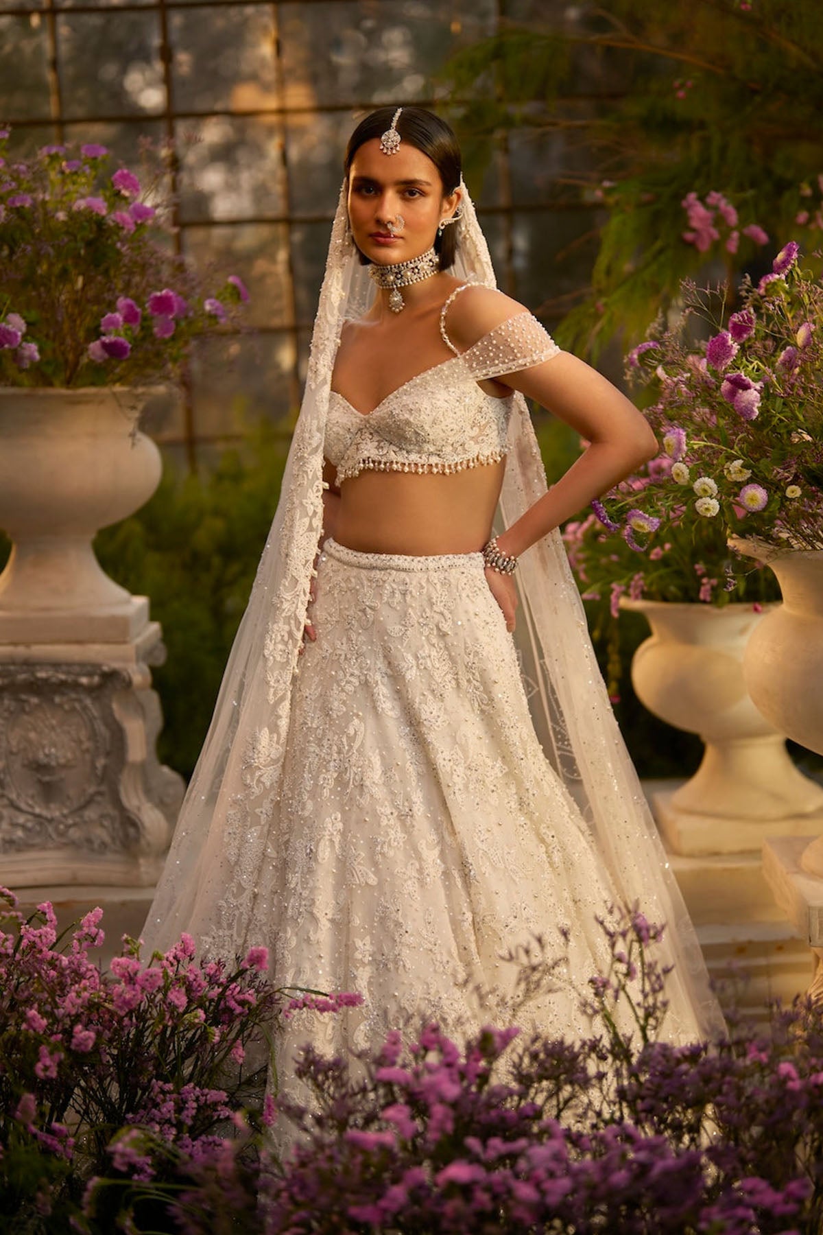 Ivory Floral Lehenga Set