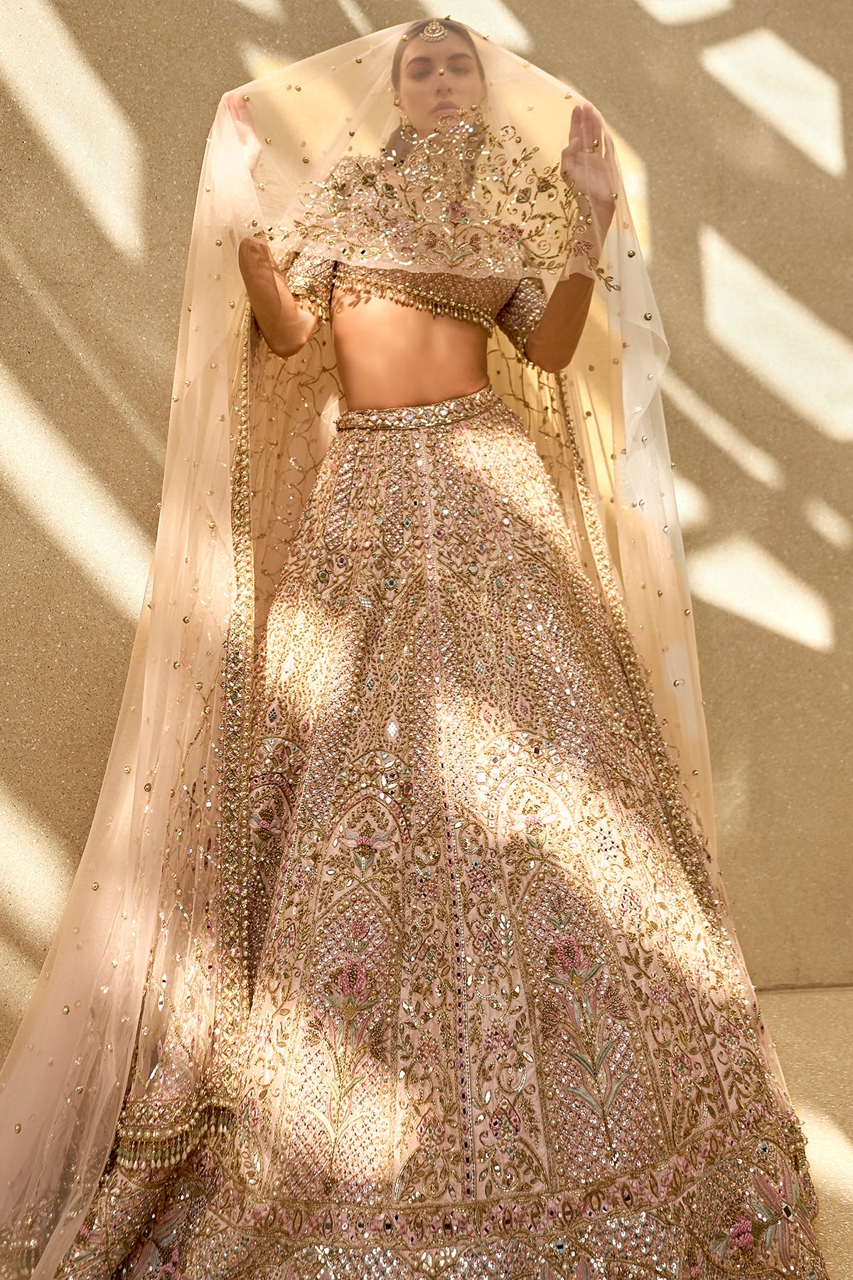 BABY PINK COUTURE ZARDOZI LEHENGA SET