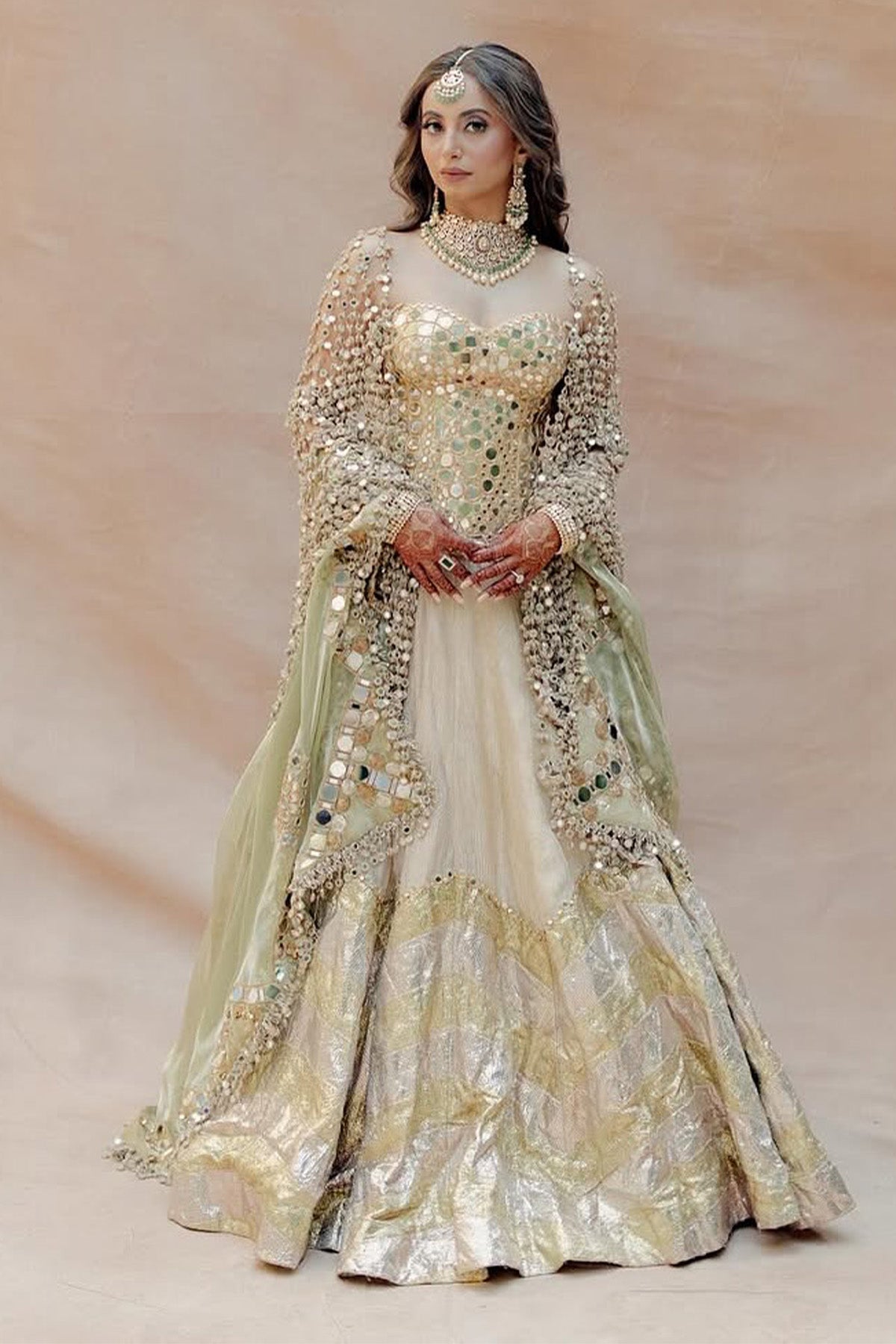 Alekha Advani in Nagma Lehenga-B with Veil