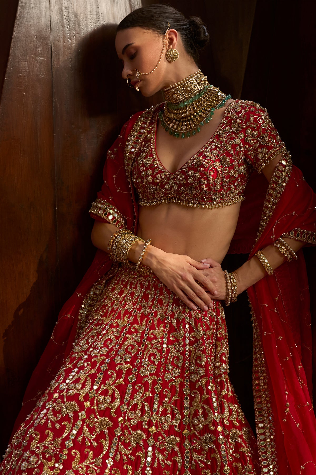 RUBY RED LEHENGA SET