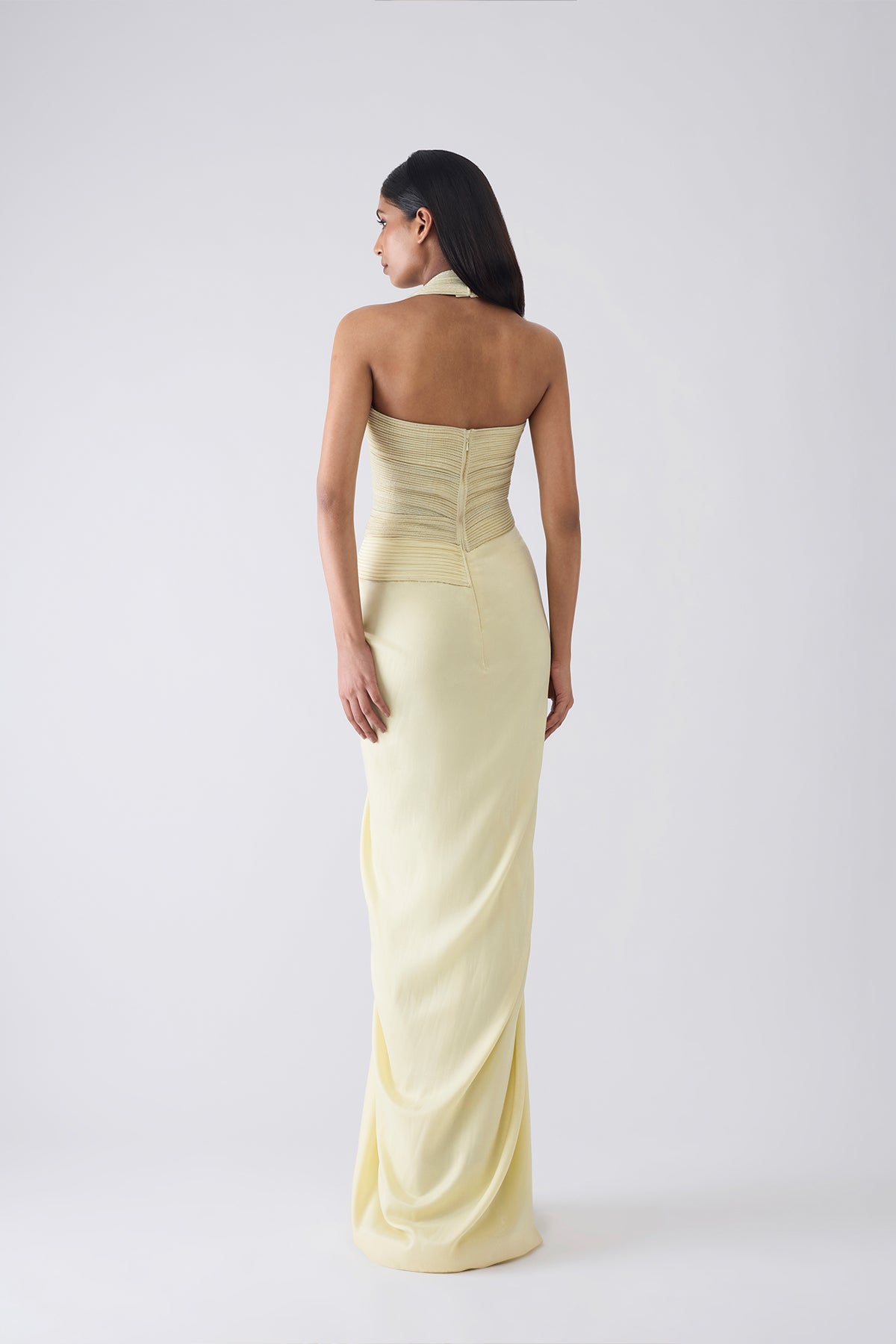 Metallic Corded Cape And Skirt With Bustier