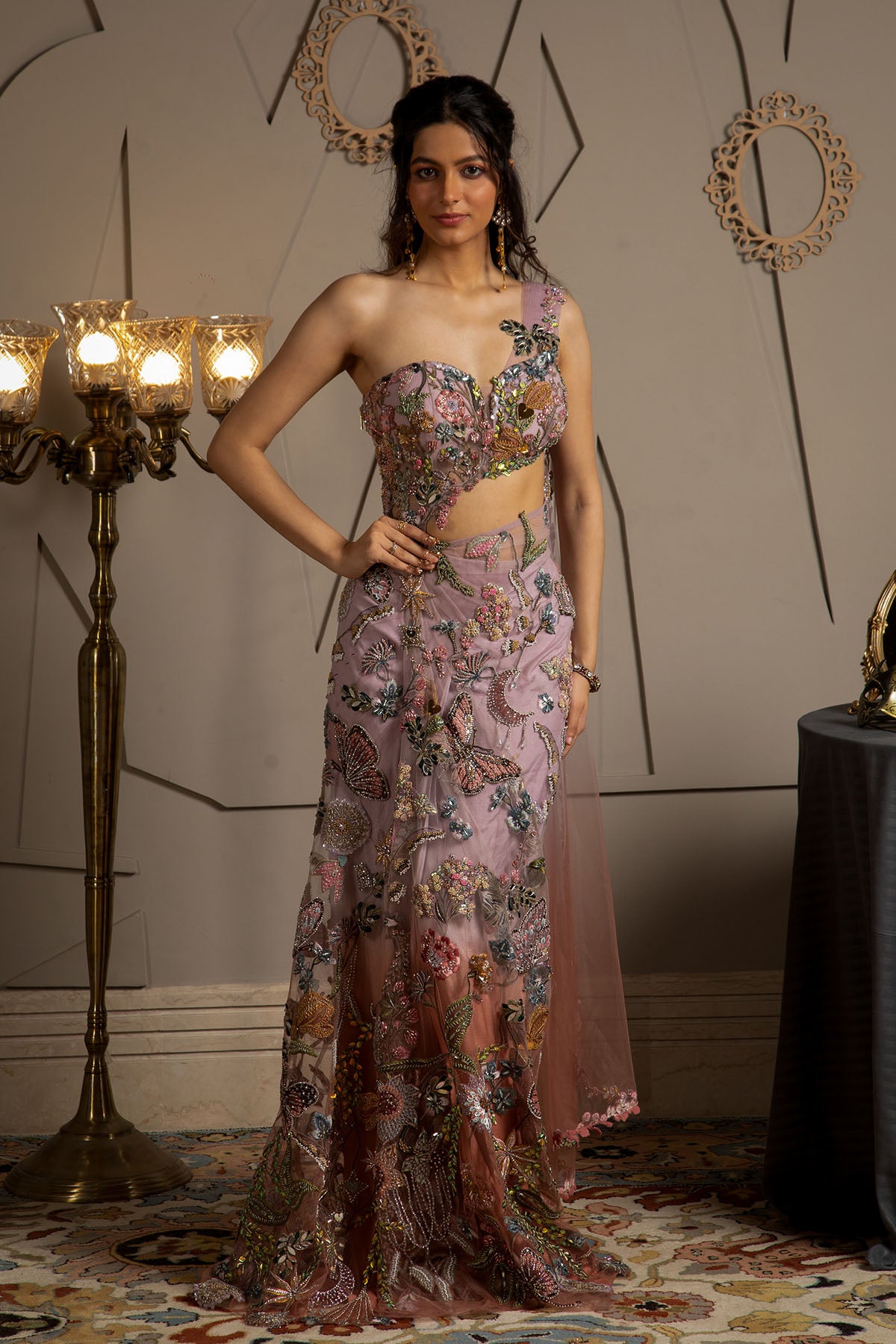 Elysia One shoulder draped dress