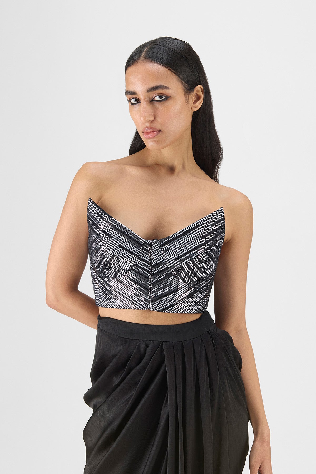 HAND WOVEN METALLIC SKIRT SET