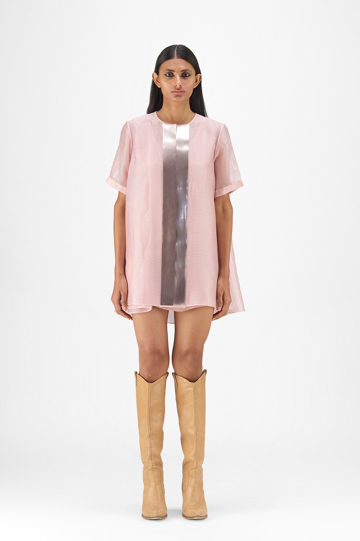 METALLIC SHEER SHIRT