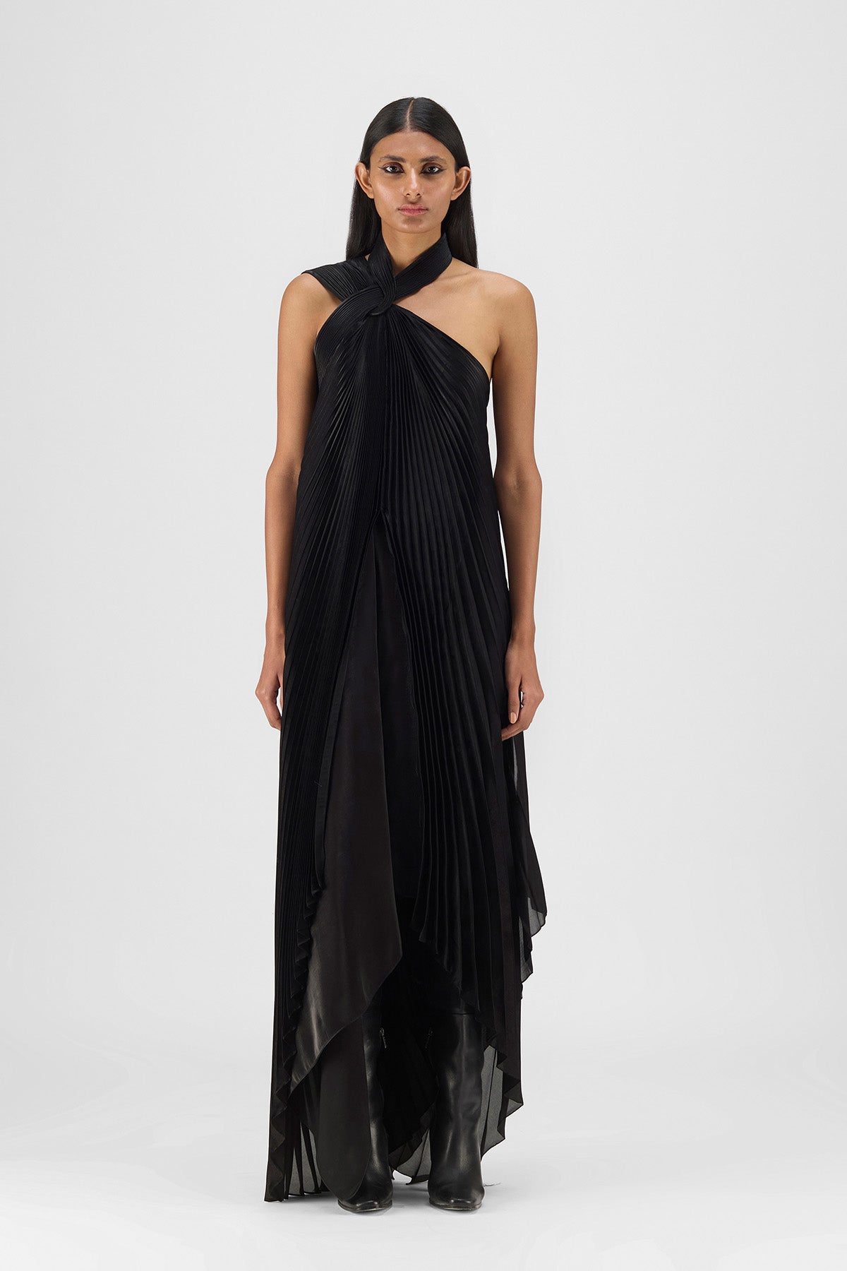 PLEATED FLUID DRESS