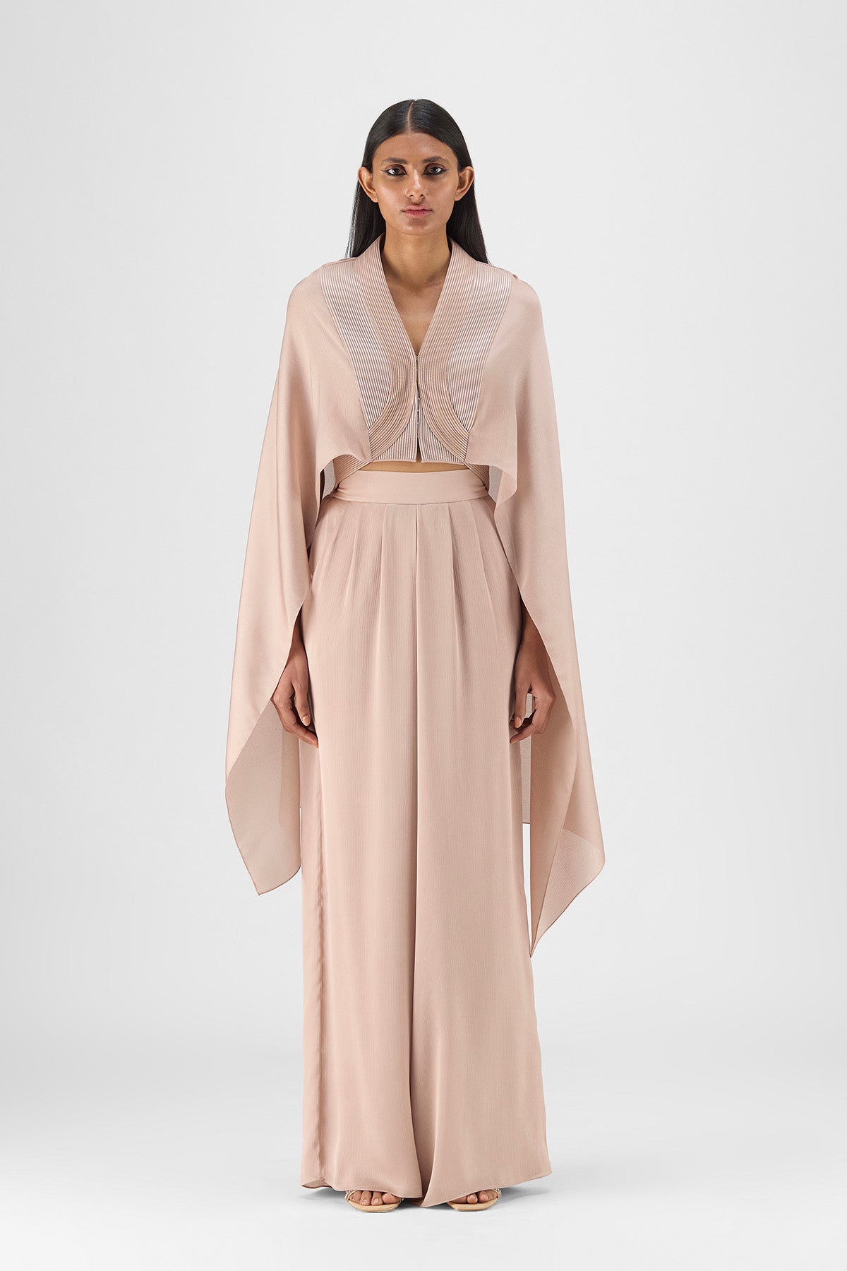 METALLIC STRUCTURED CAPE SET