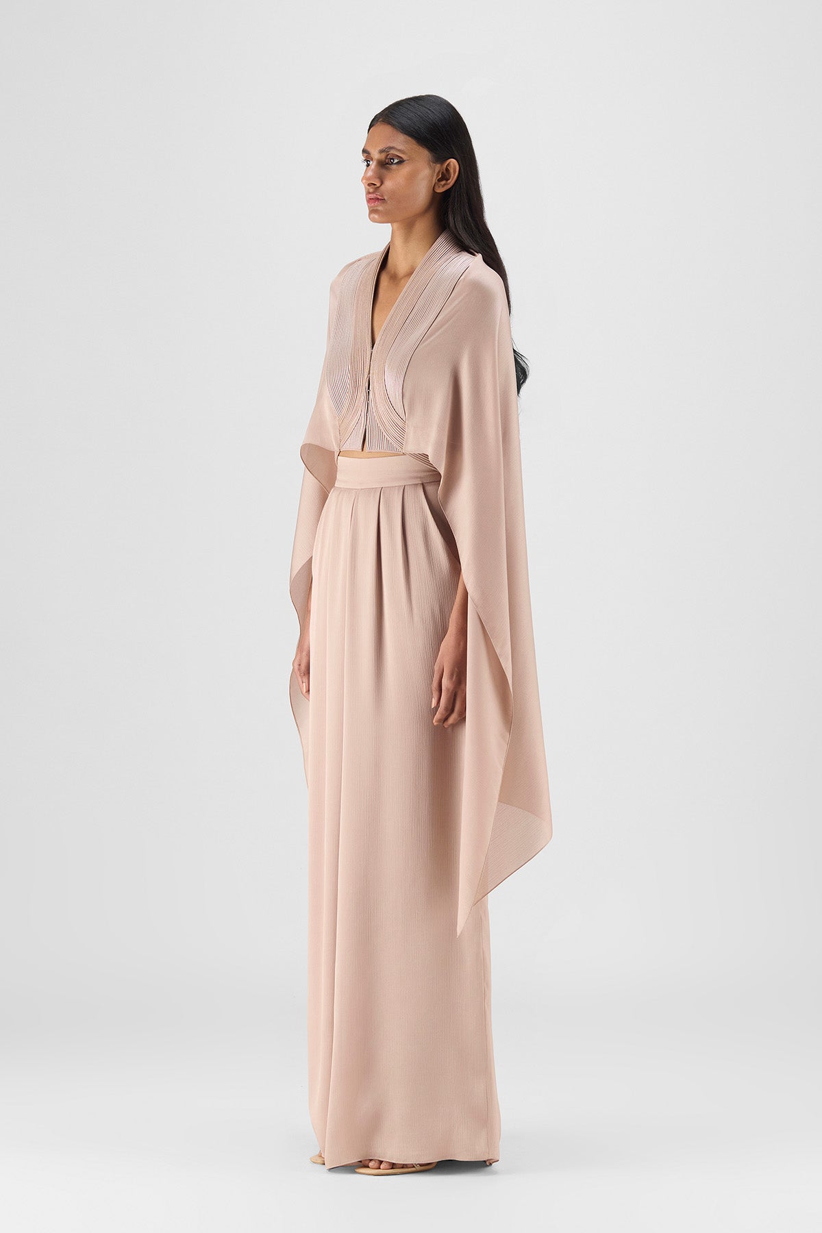 METALLIC STRUCTURED CAPE SET