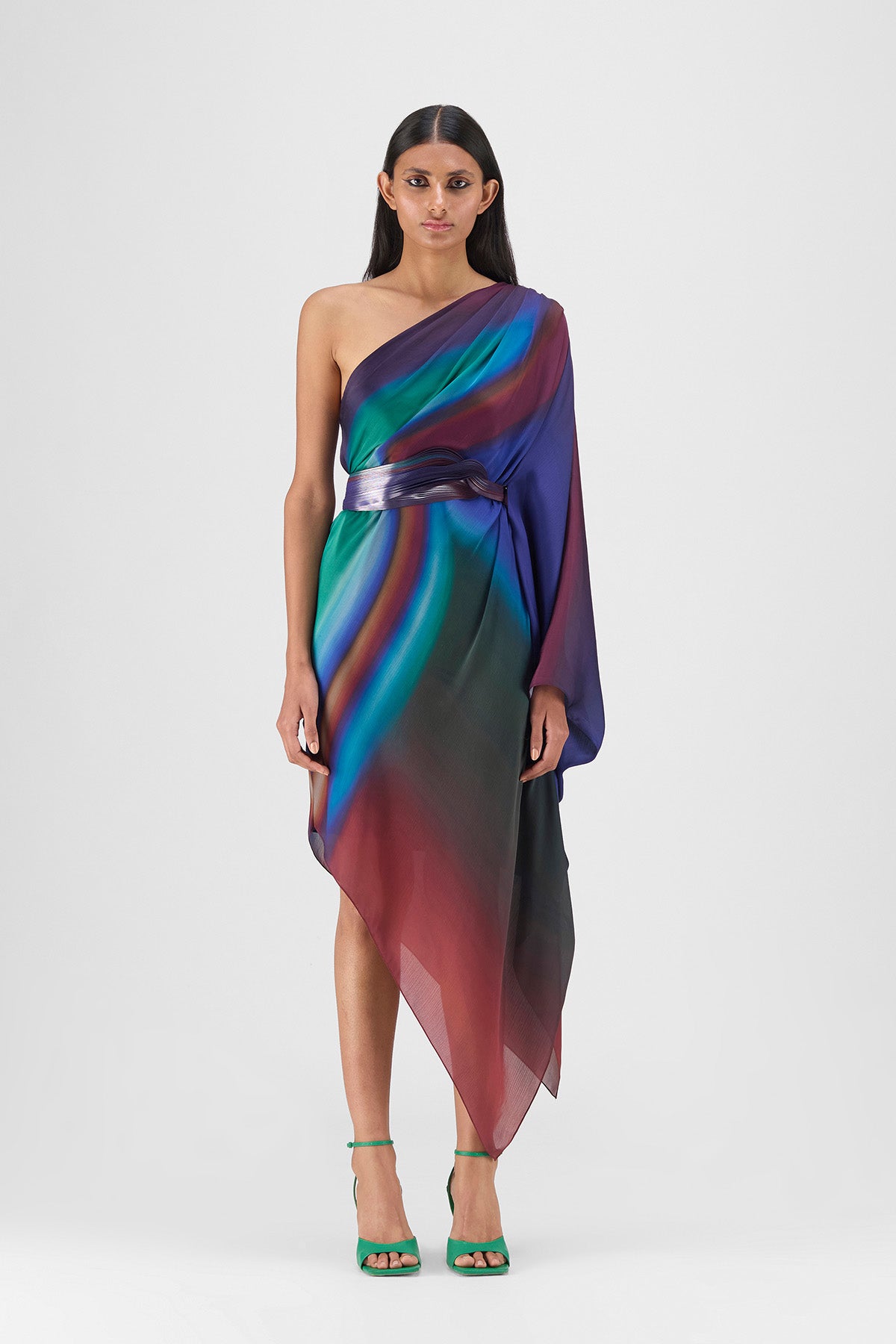 ONE SHOULDER WATERCOLOR DRESS