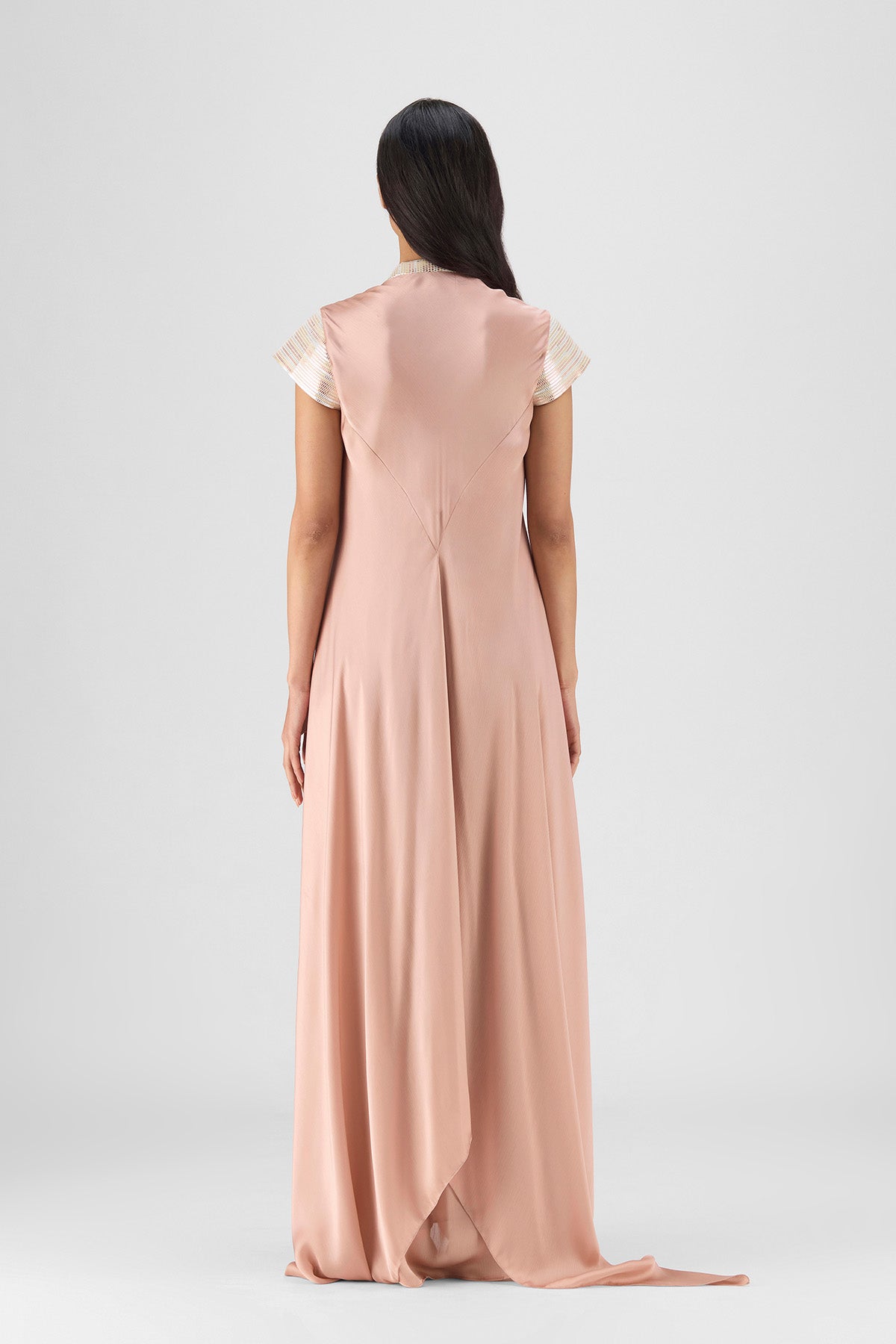 METALLIC PANELED DRESS