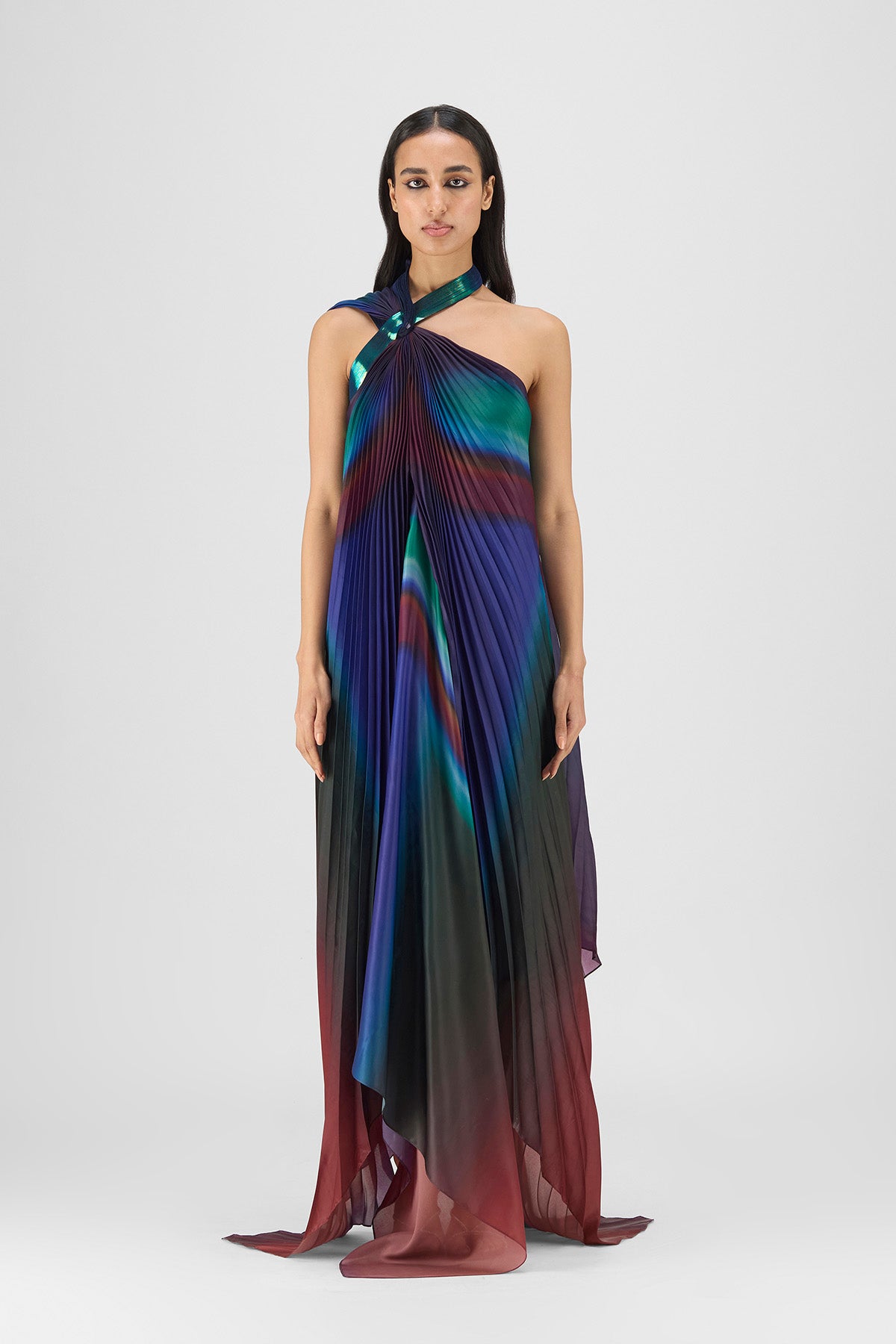 METALLIC WATERCOLOR FLUID DRESS