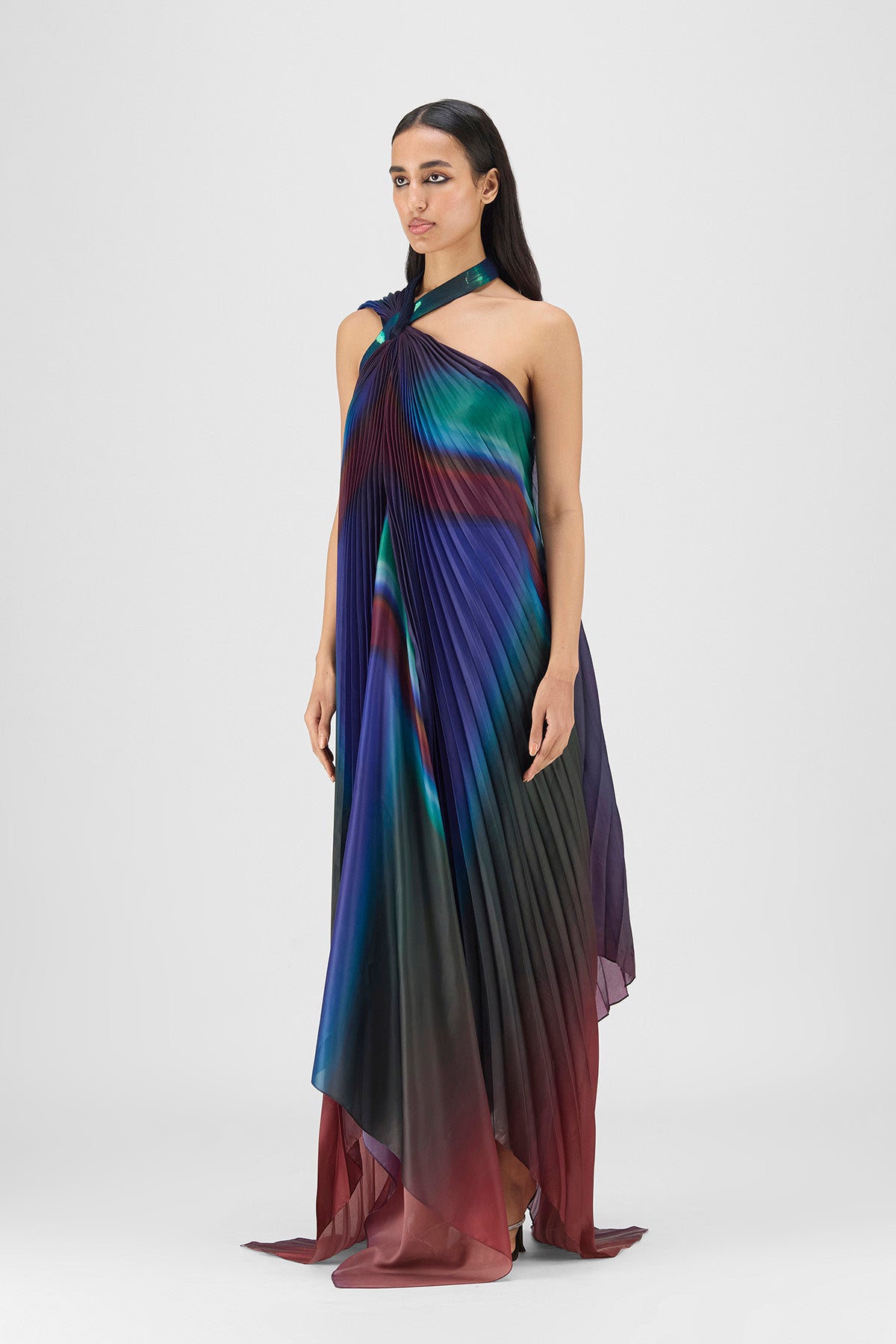 METALLIC WATERCOLOR FLUID DRESS