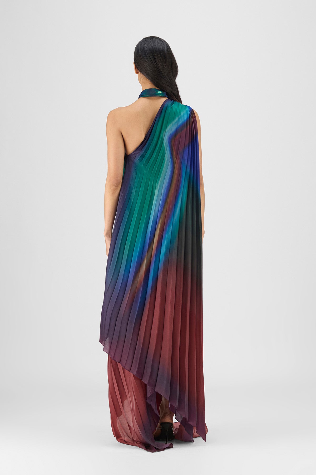 METALLIC WATERCOLOR FLUID DRESS