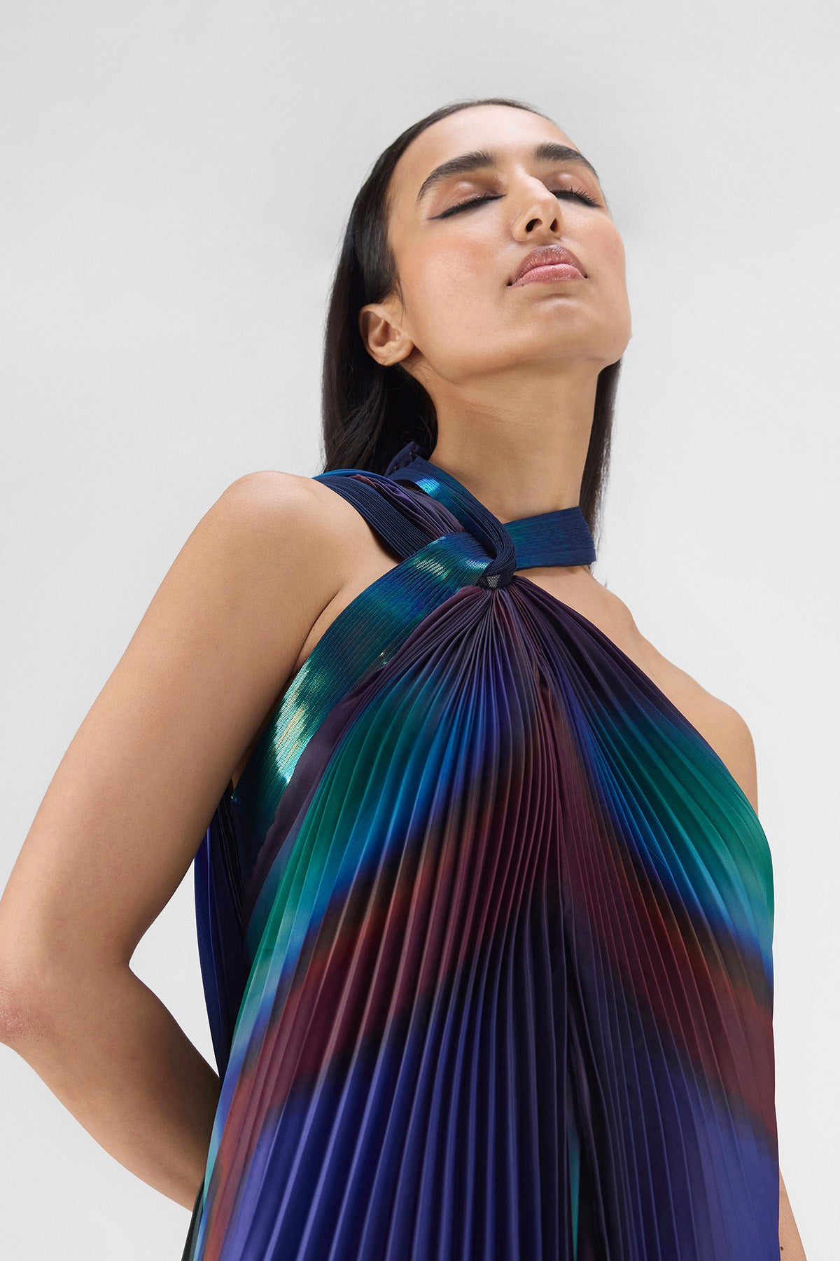 METALLIC WATERCOLOR FLUID DRESS