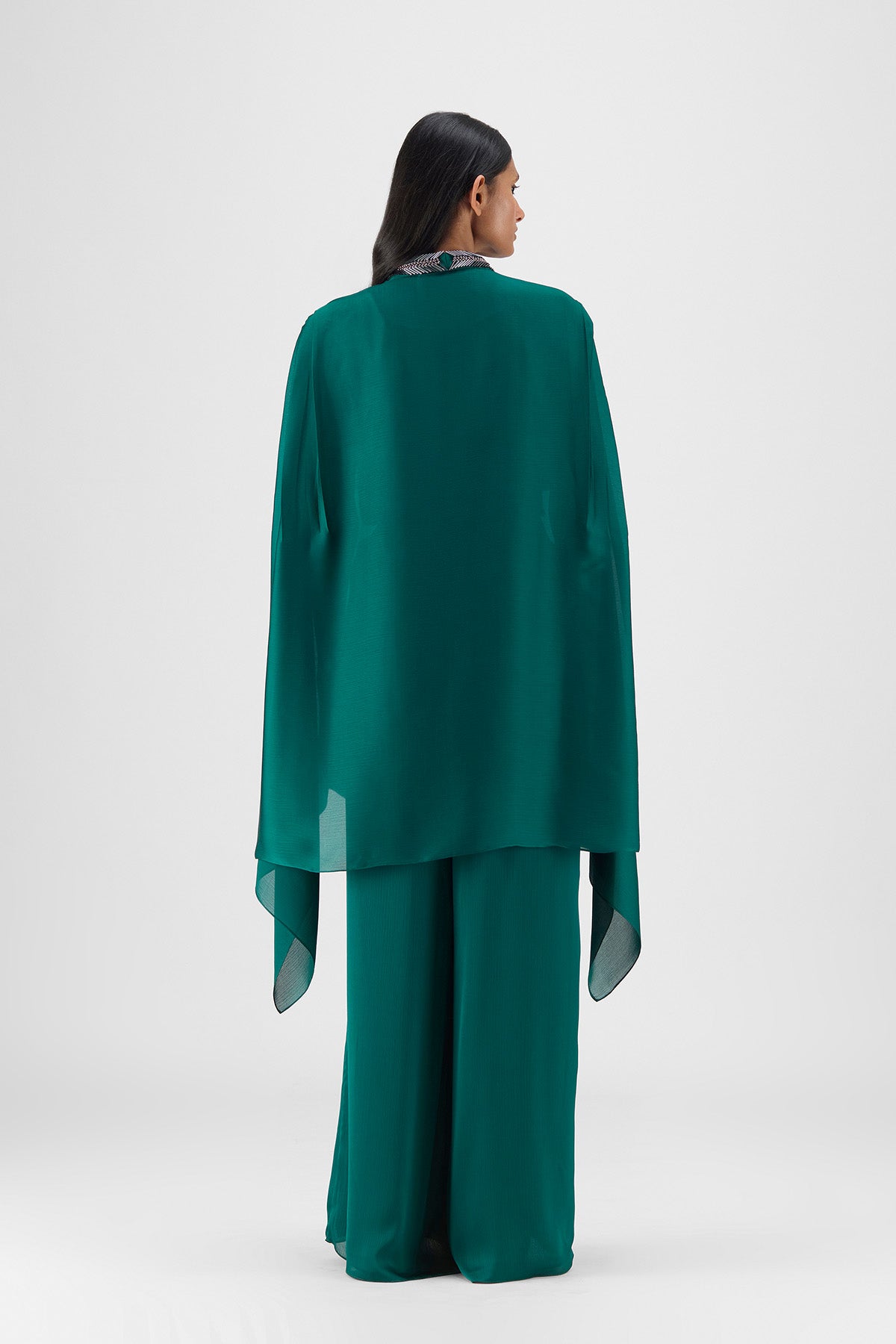 BEADED METALLIC STRUCTURED CAPE