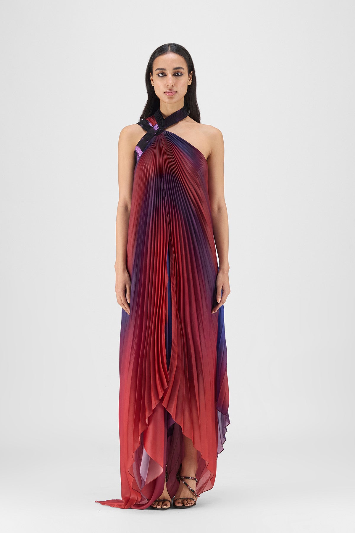 METALLIC WATERCOLOR FLUID DRESS