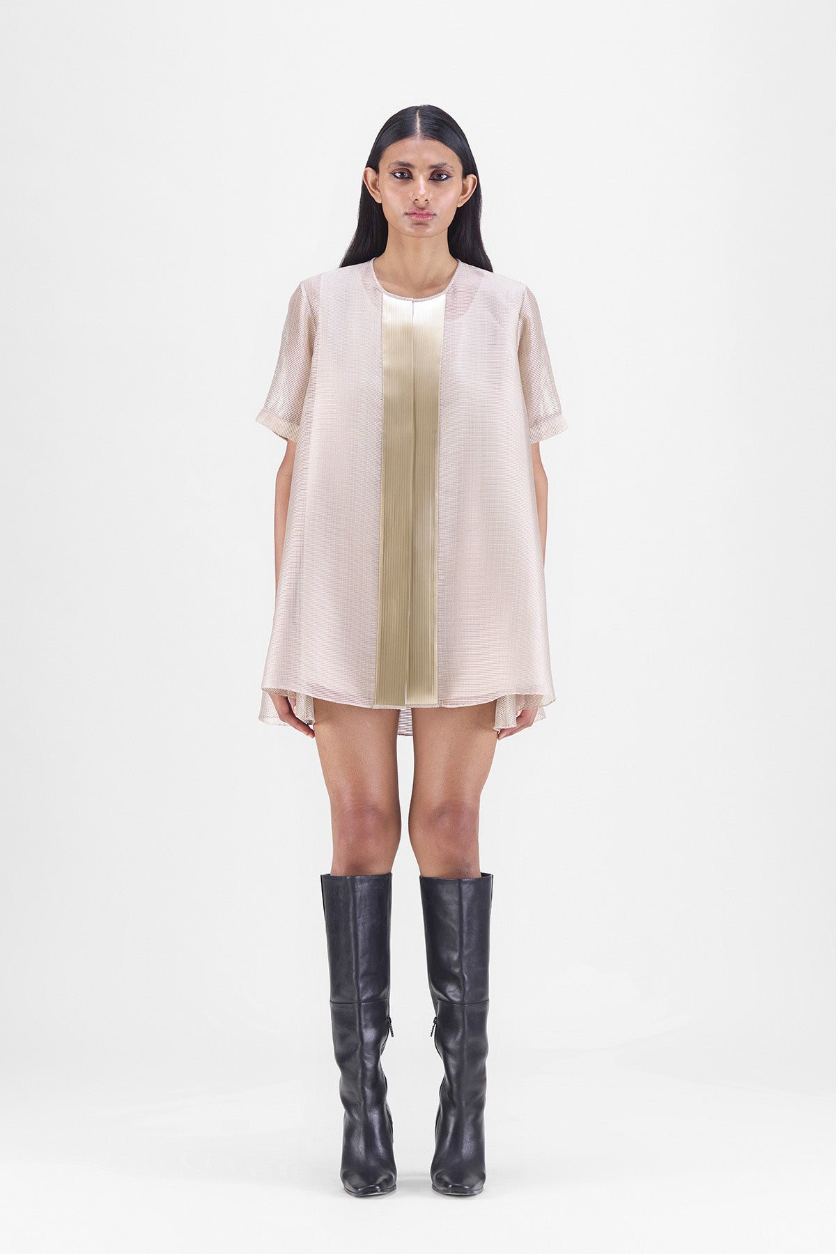 METALLIC SHEER SHIRT
