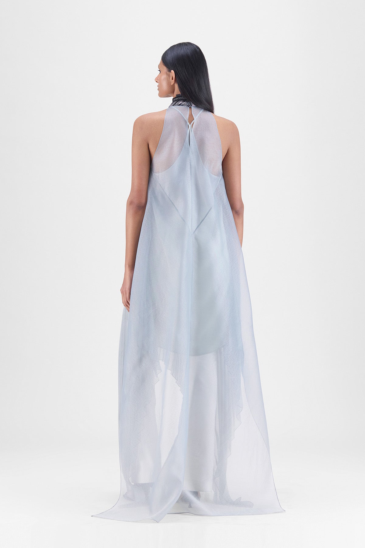 PLEATED HALTER DRESS