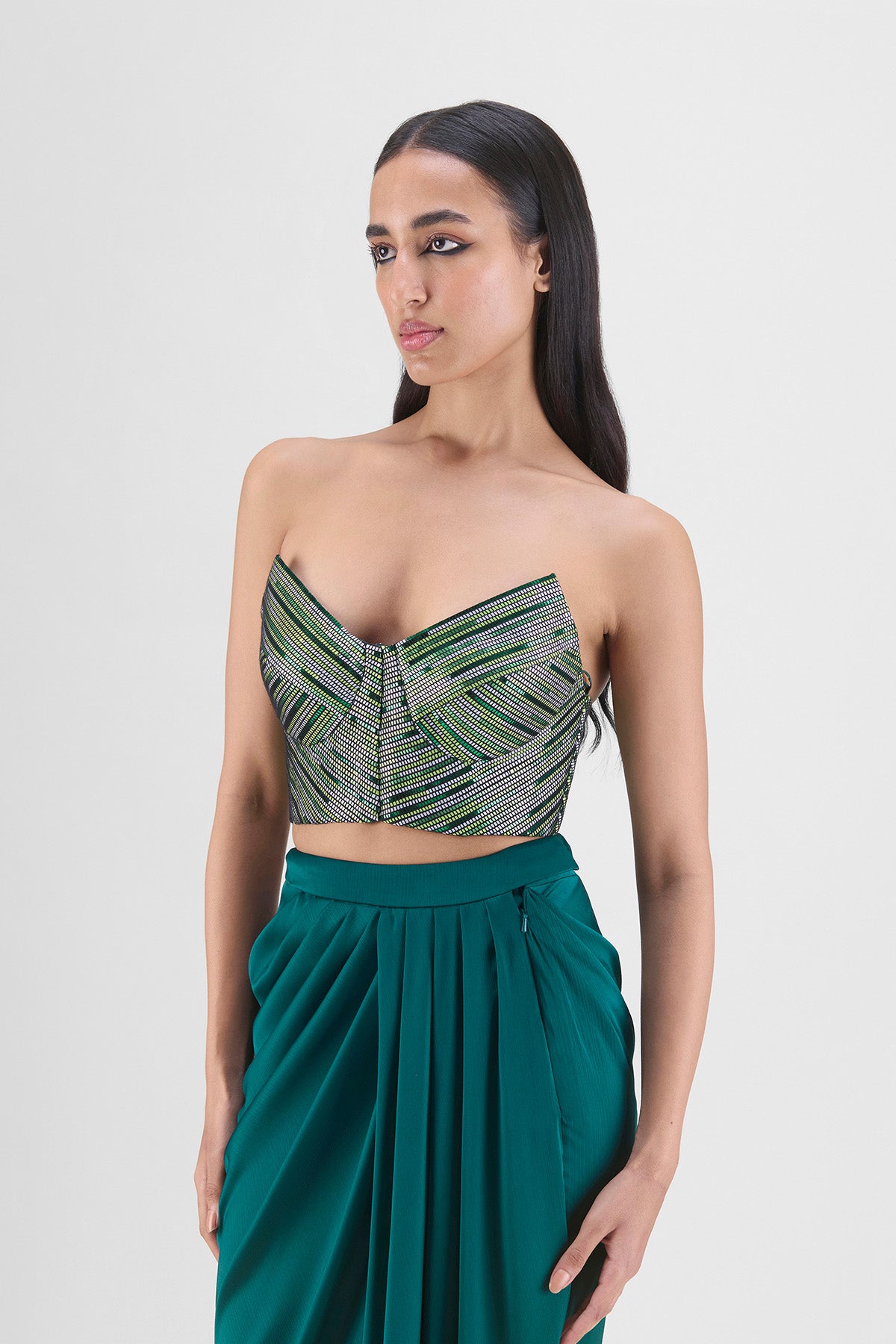HAND WOVEN METALLIC SKIRT SET