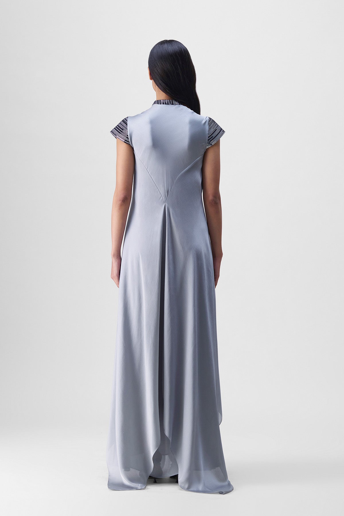 METALLIC PANELED DRESS
