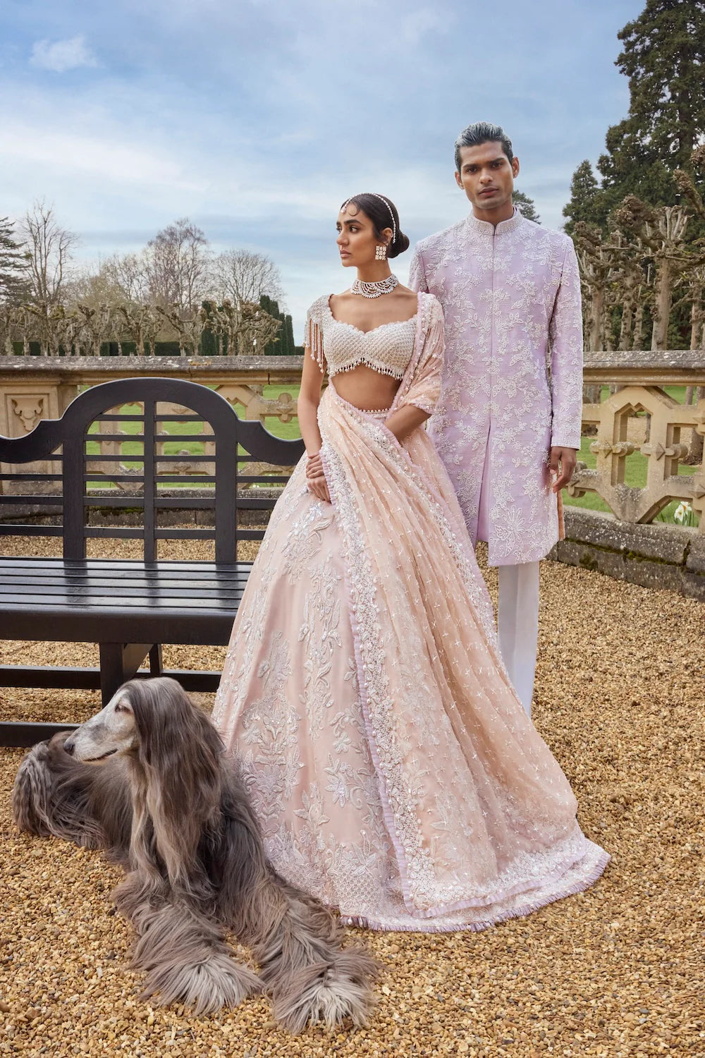 Powder Peach Pearl lehenga Set