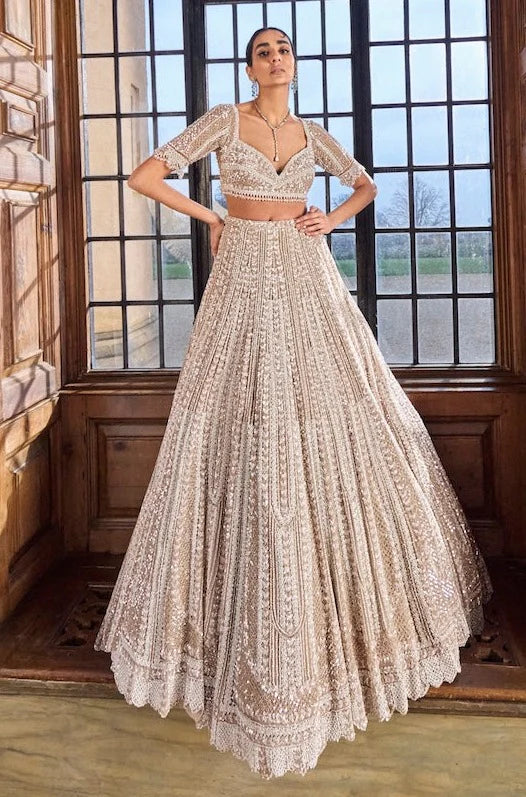Champagne Pearl Lehenga Set