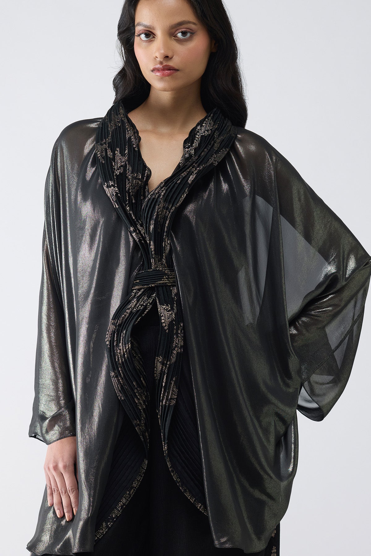 Banarsi Micropleated Cape Set