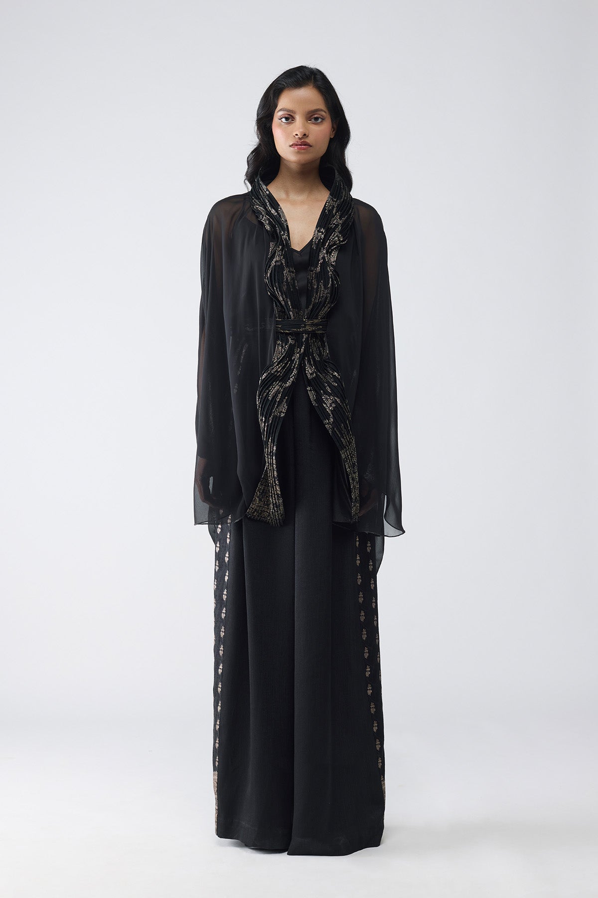 Banarsi Micropleated Cape Set