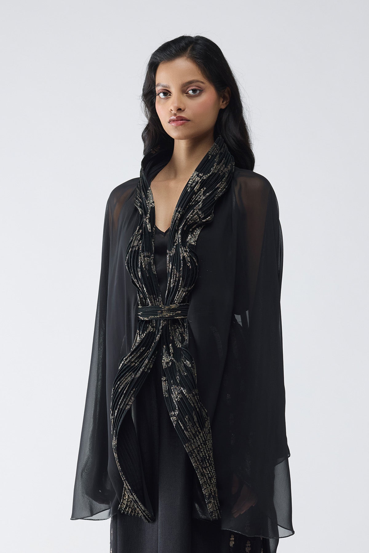 Banarsi Micropleated Cape Set