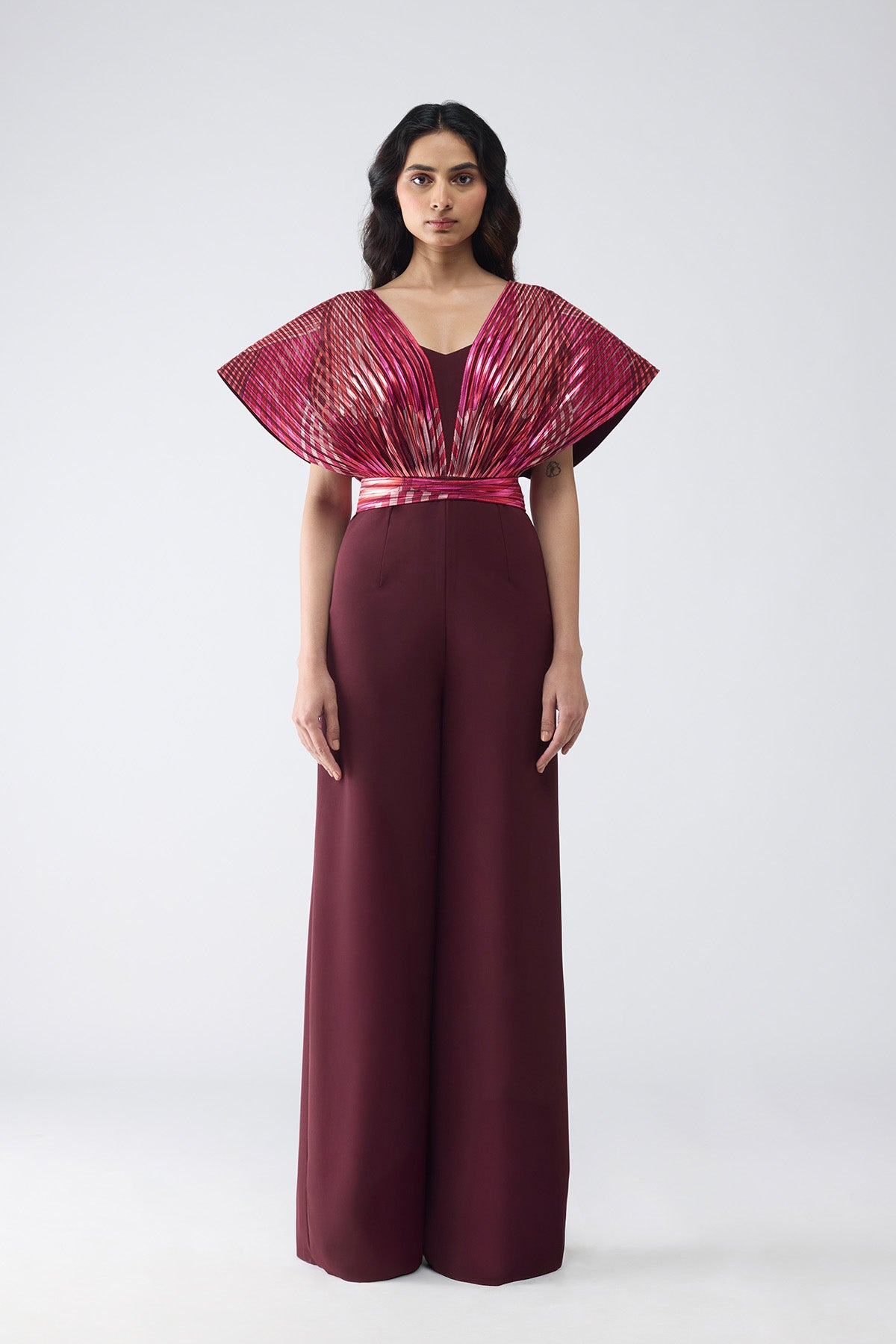 Metallic Fish Fin Print Jumpsuit