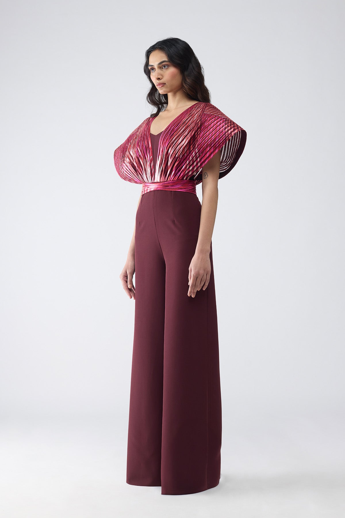 Metallic Fish Fin Print Jumpsuit