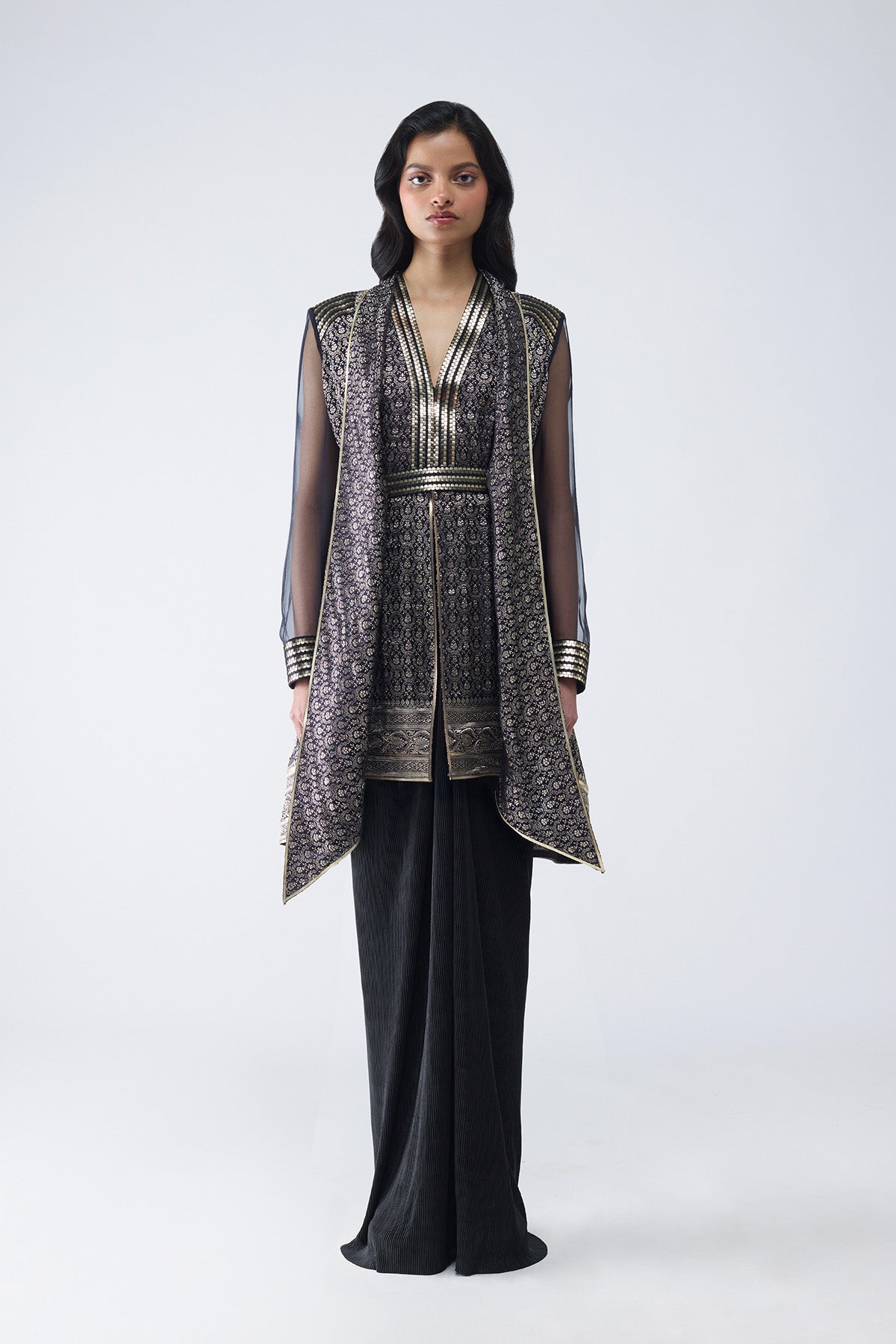 Metallic Banarasi Shirt Set